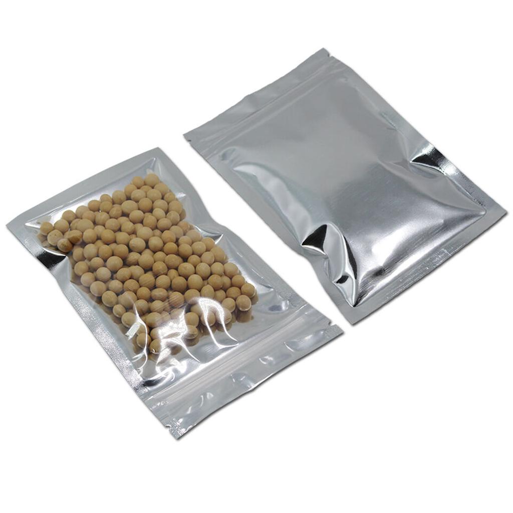 100 Pieces Matte Resealable Zip Mylar Bag Food Storage Pouches 7x13cm