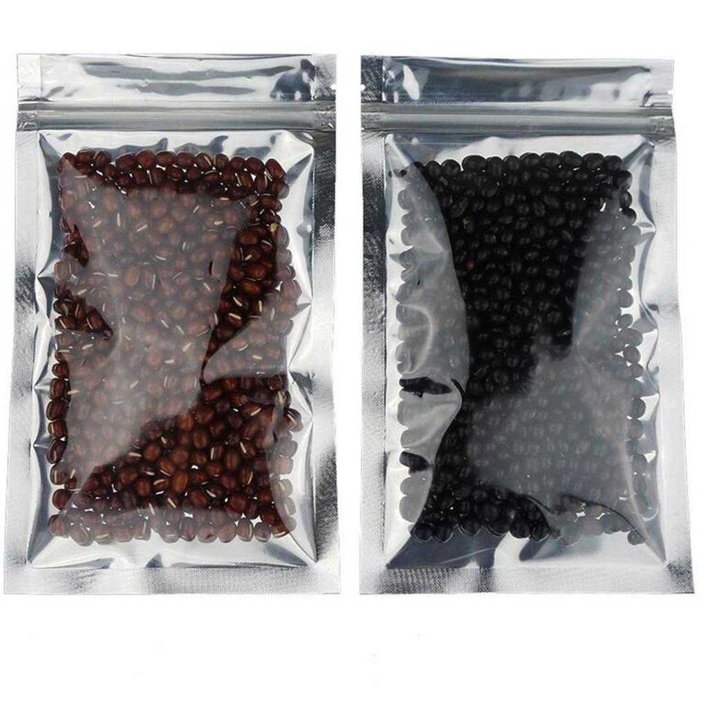 100 Pieces Matte Resealable Zip Mylar Bag Food Storage Pouches 18x26cm