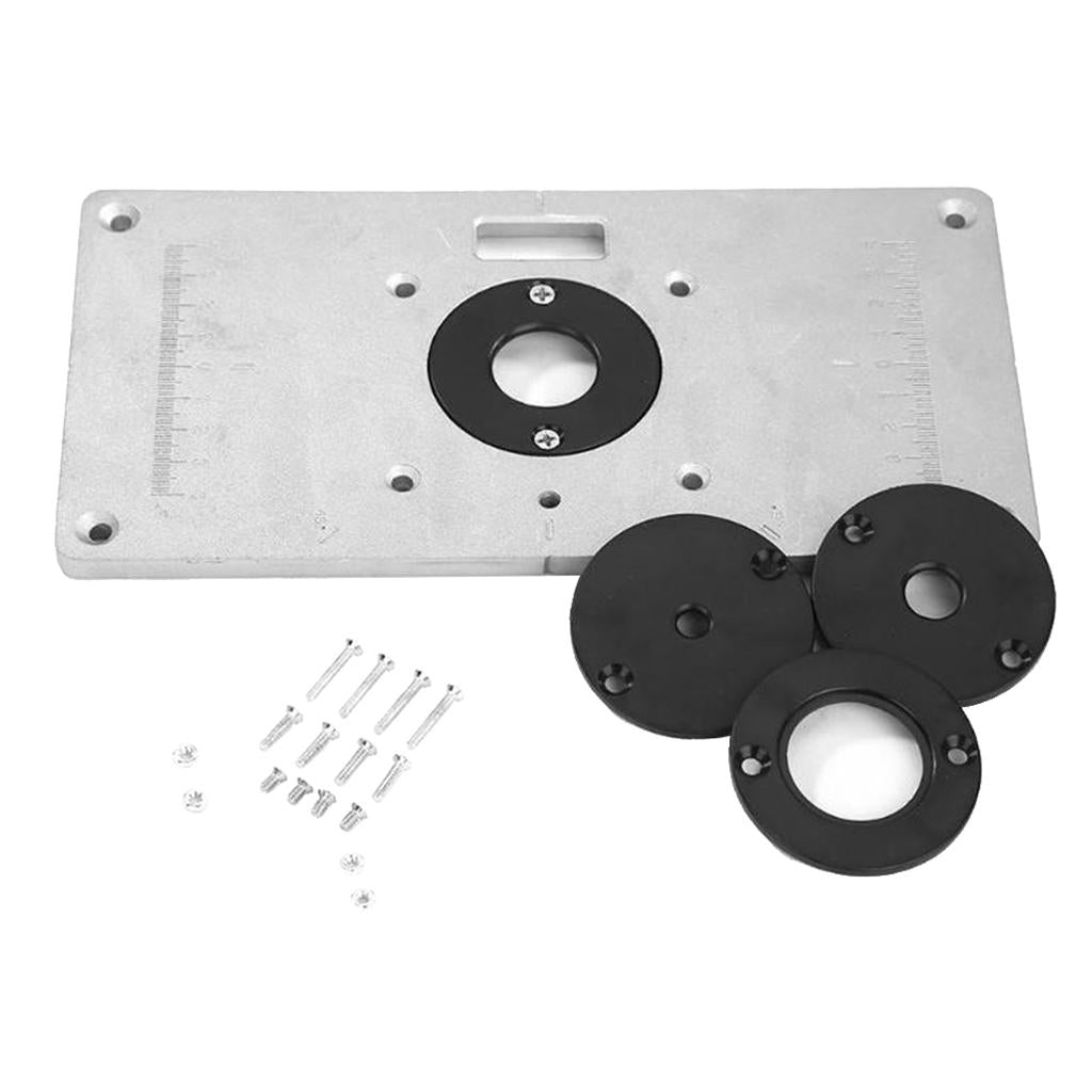 Electric Router Table Insert Plate Alloy w/ Rings Screws for Woodworking