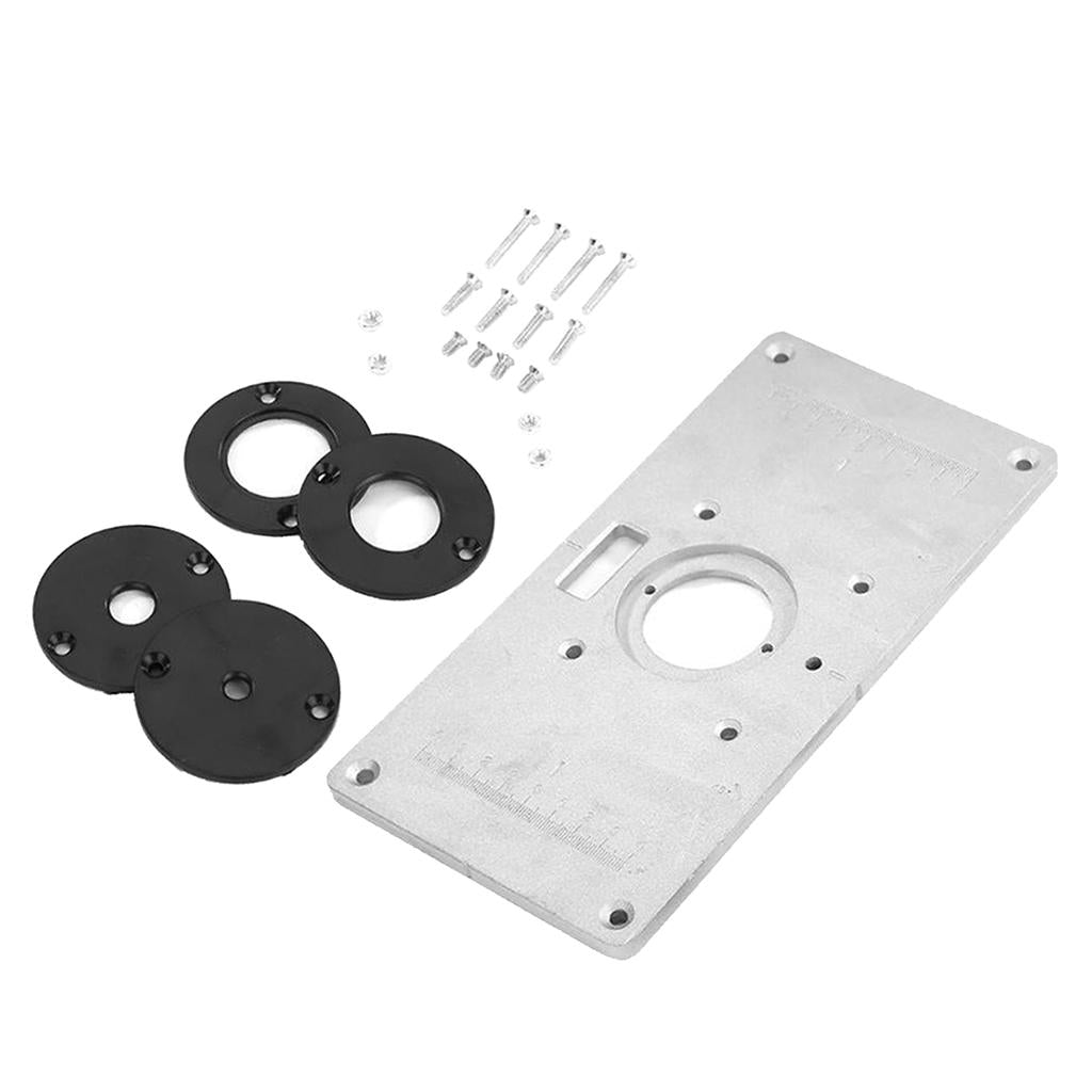 Electric Router Table Insert Plate Alloy w/ Rings Screws for Woodworking