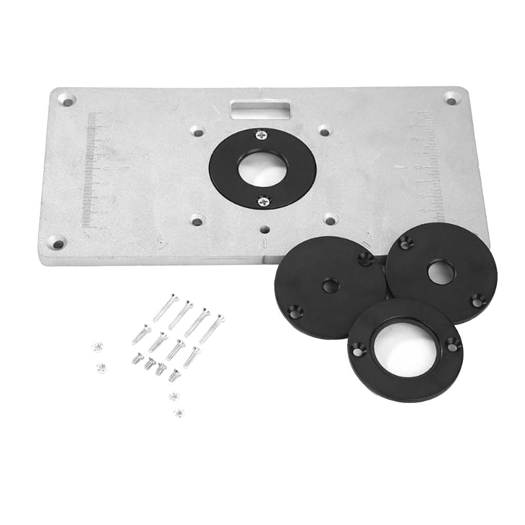 Electric Router Table Insert Plate Alloy w/ Rings Screws for Woodworking