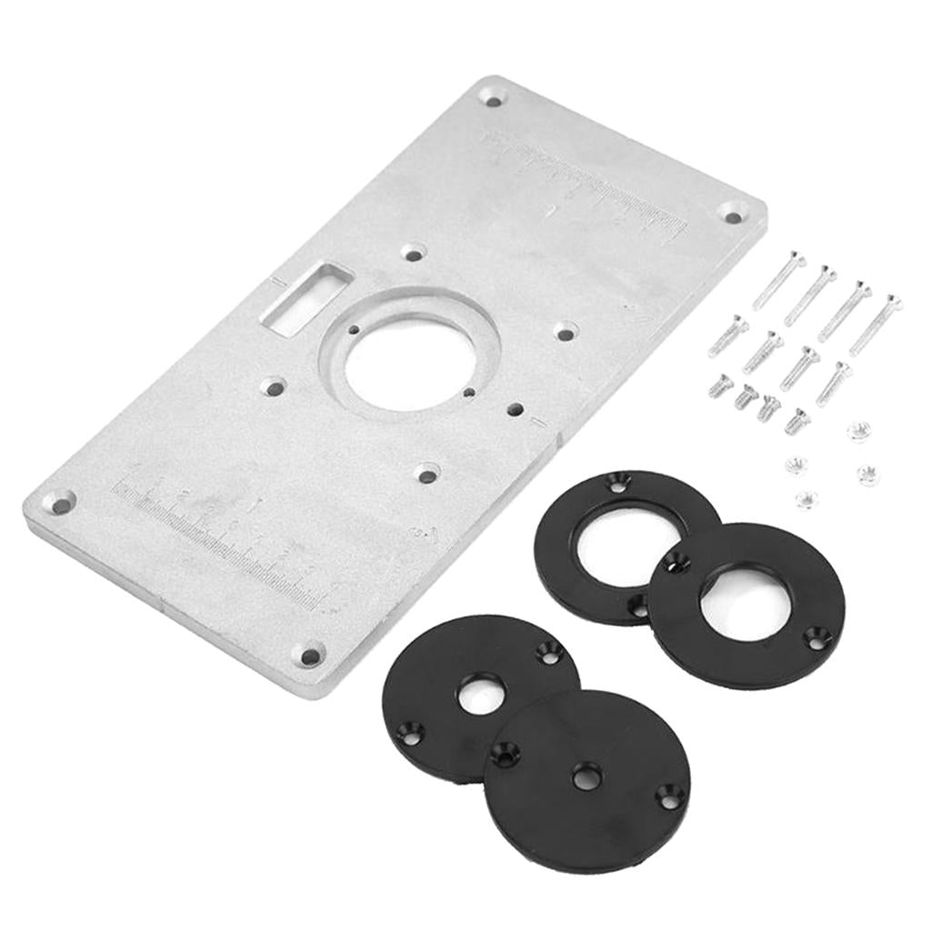 Electric Router Table Insert Plate Alloy w/ Rings Screws for Woodworking