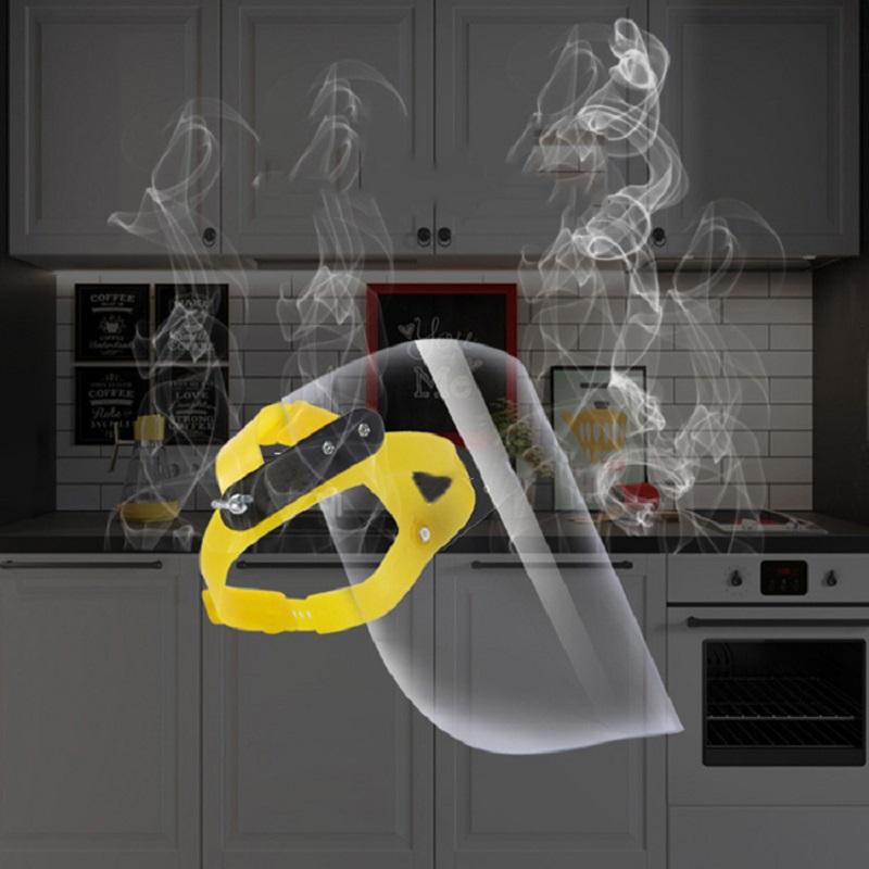 Pro Reusable Face Guard Cover Anti-Fog Anti-smoke Raisable Wide Visor White