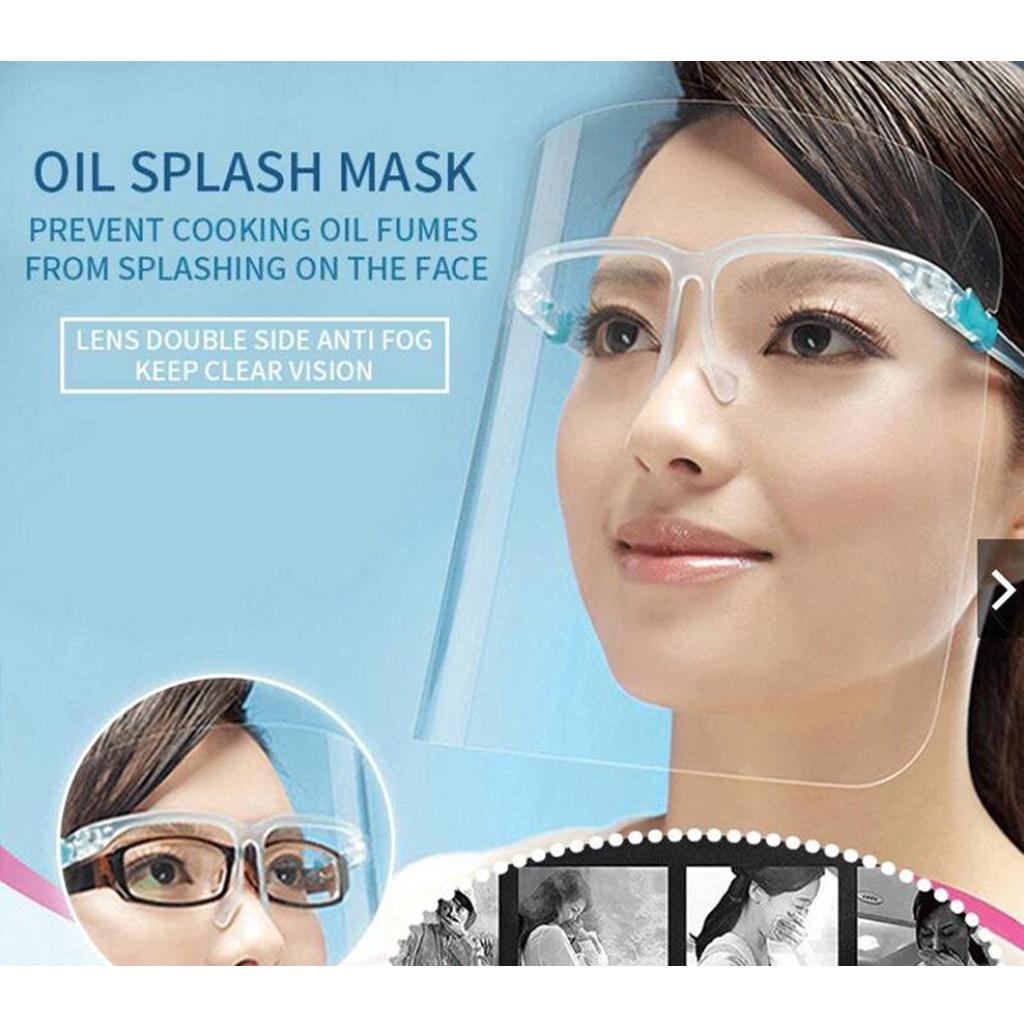 Full Face Protect Shield Clear Protective Film Elastic Band White Elastic