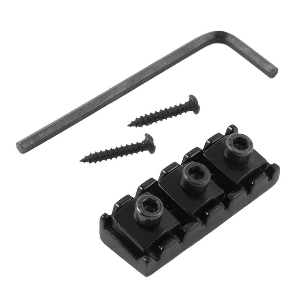 Guitar Locking Nut 42mm String Lock for 6 String Electric Guitar Black