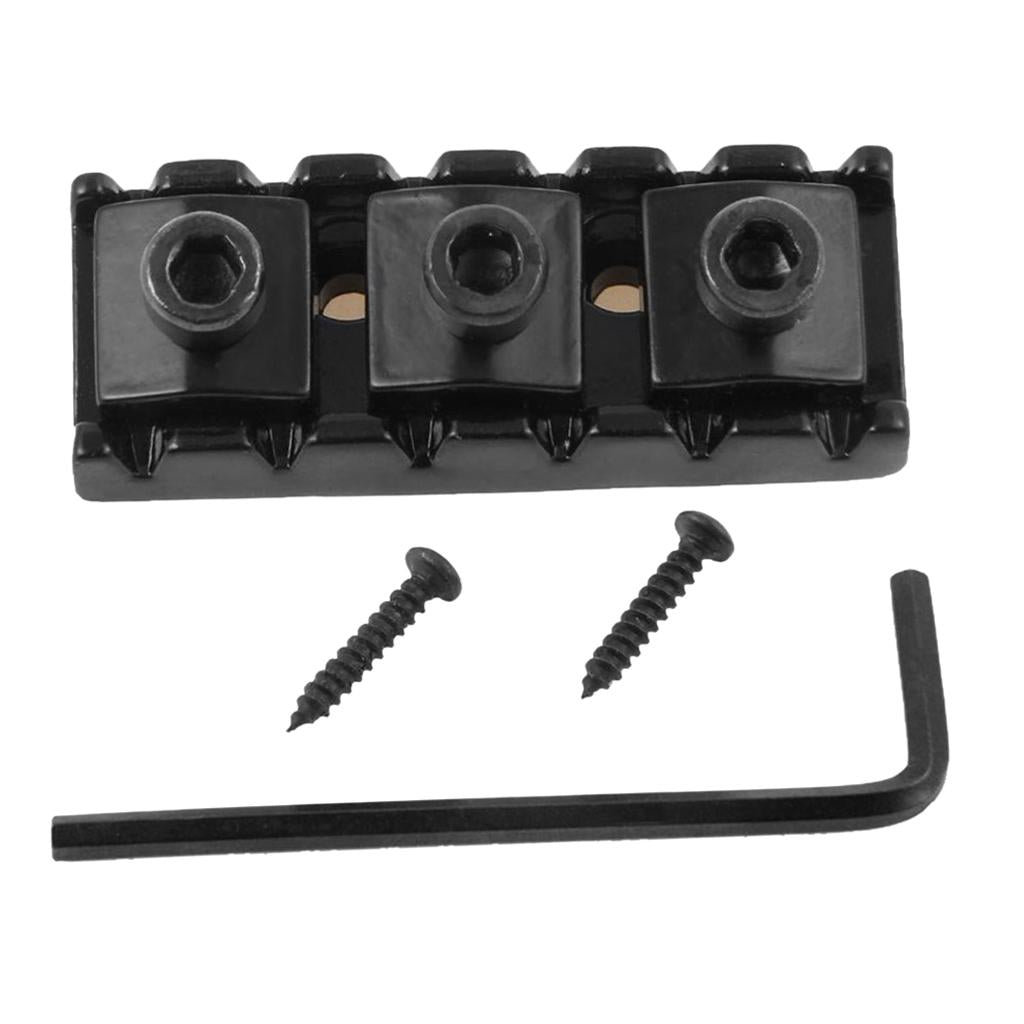 Guitar Locking Nut 42mm String Lock for 6 String Electric Guitar Black