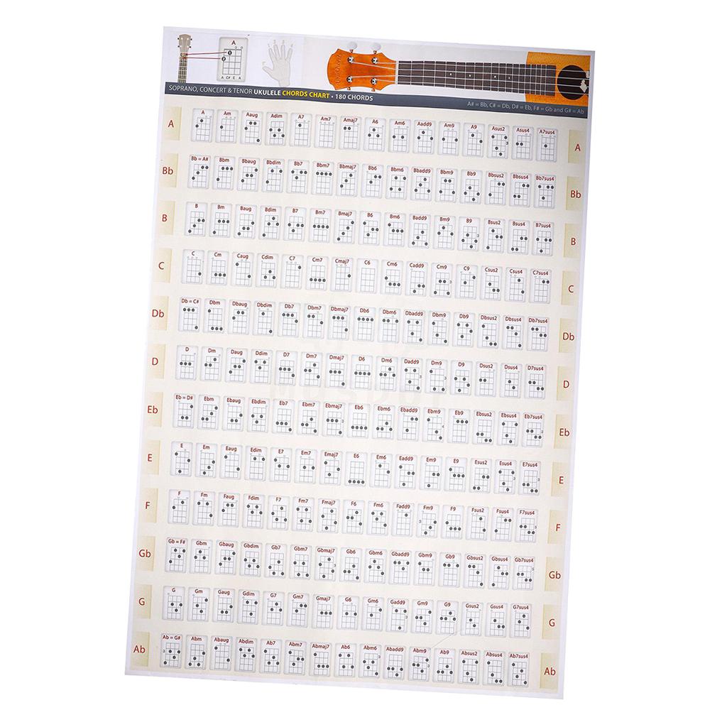 Ukulele Chord Chart, All the Basic Chords in A Chart 40x60cm