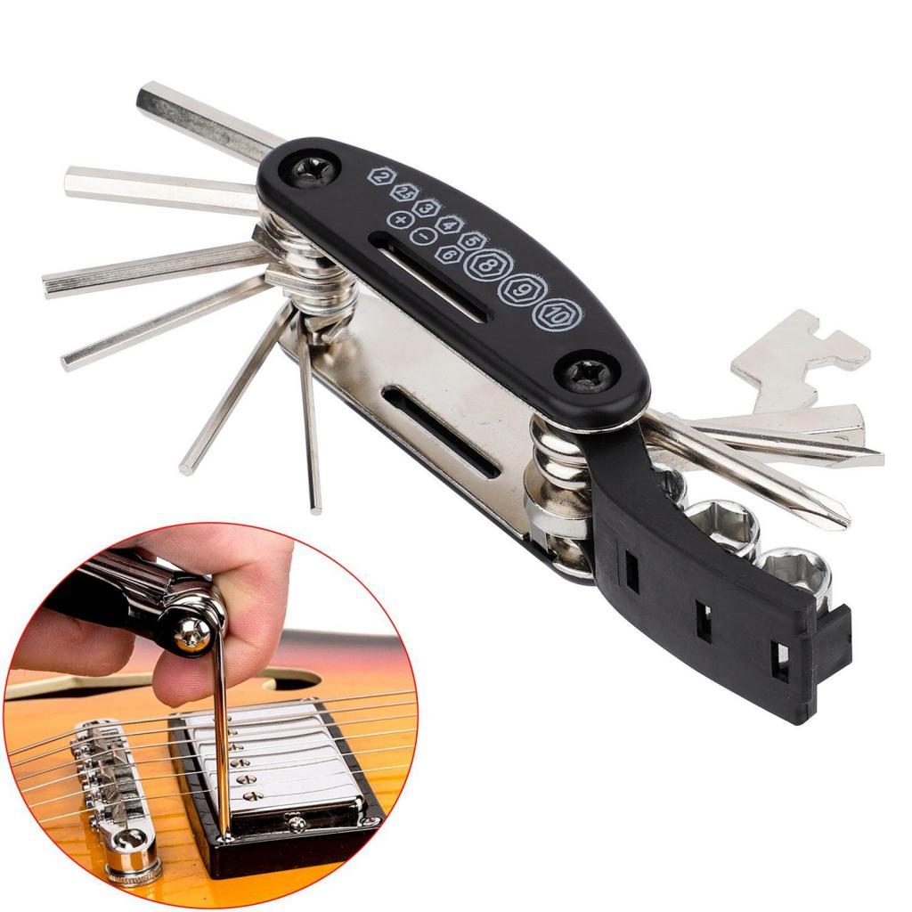 15 in 1 Multi-tool Hex Key Guitar Bass Luthier Tool Kit Repair Accessories