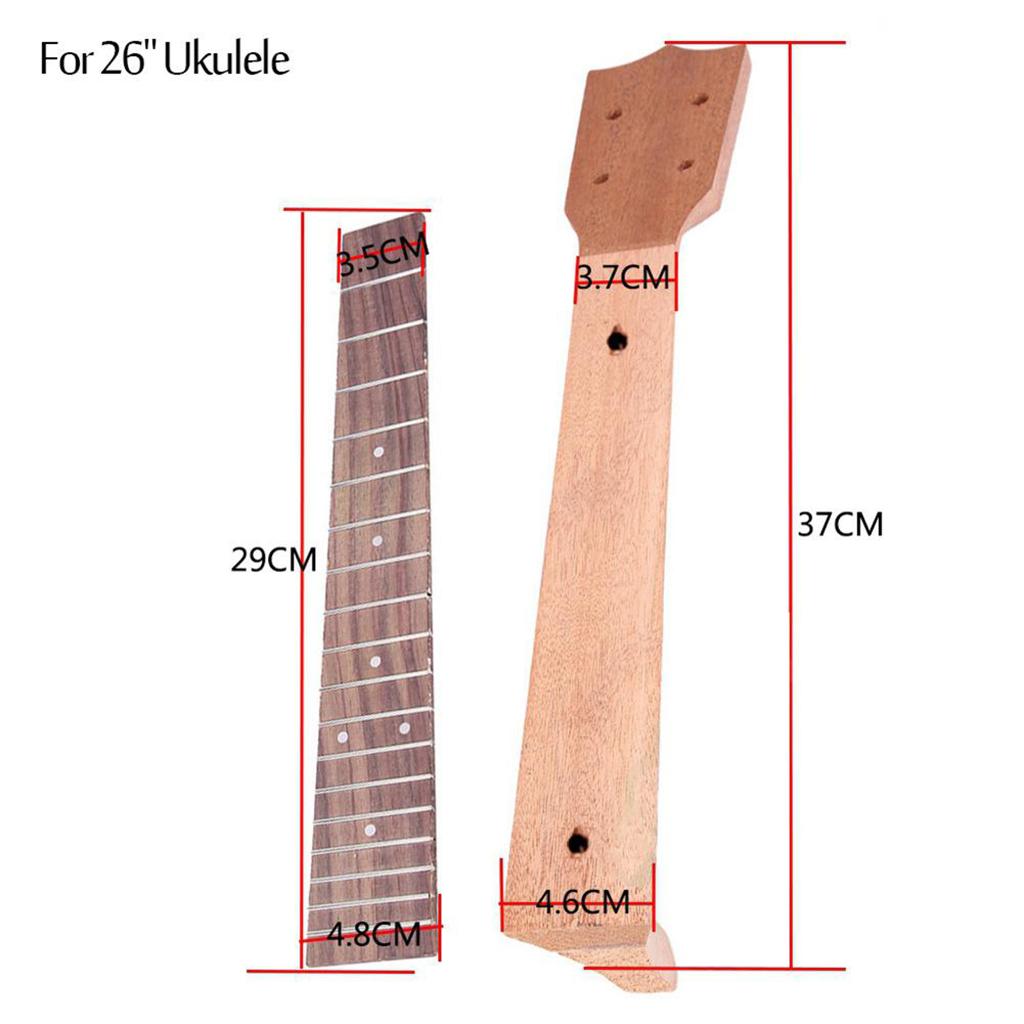 Ukulele Neck and Fingerboard for Concert 21 23 26 Inch Ukulele Parts 26 inch