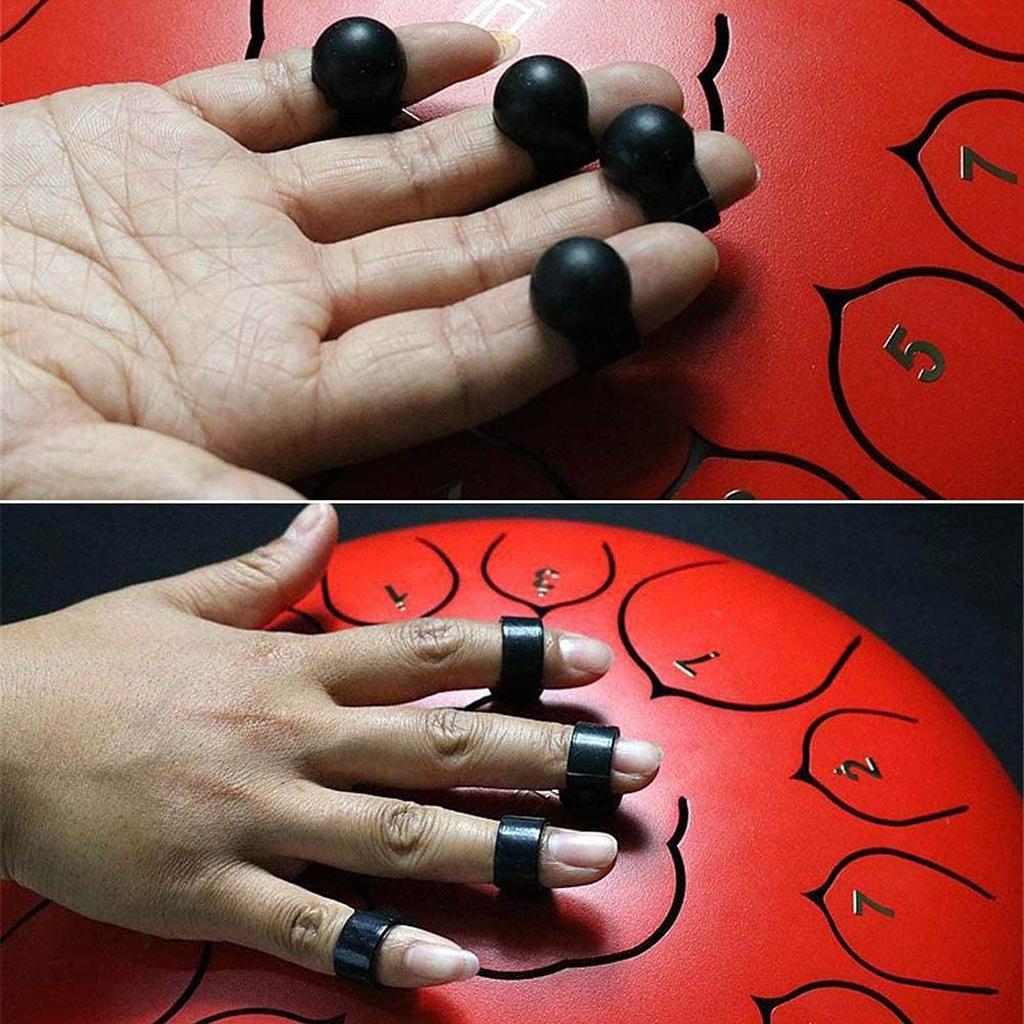 4x Steel Tongue Drum Finger Picks, Silicone Knocking Finger Sleeves Handpan