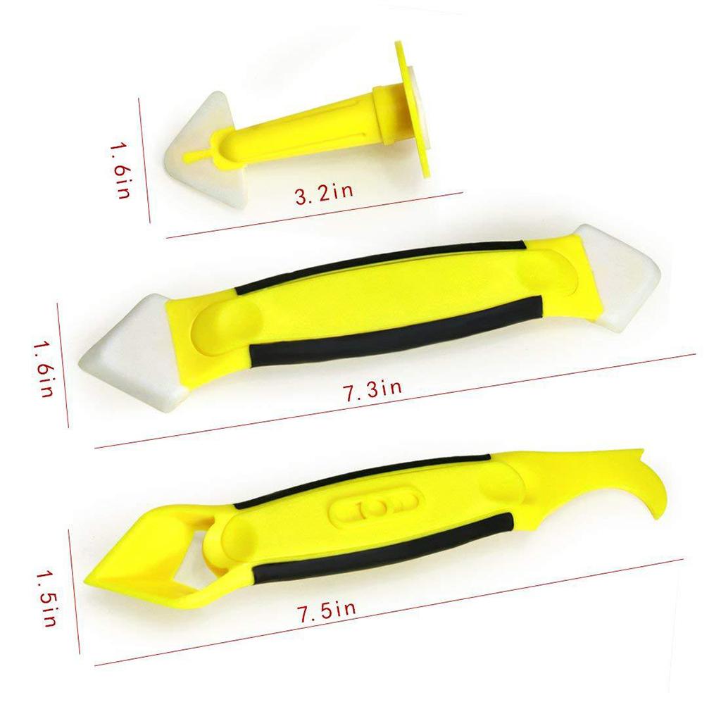 3Pcs Caulking Tool Kit Corner Sealant Silicone Grout Remover Scraper Set