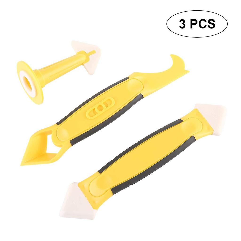 3Pcs Caulking Tool Kit Corner Sealant Silicone Grout Remover Scraper Set