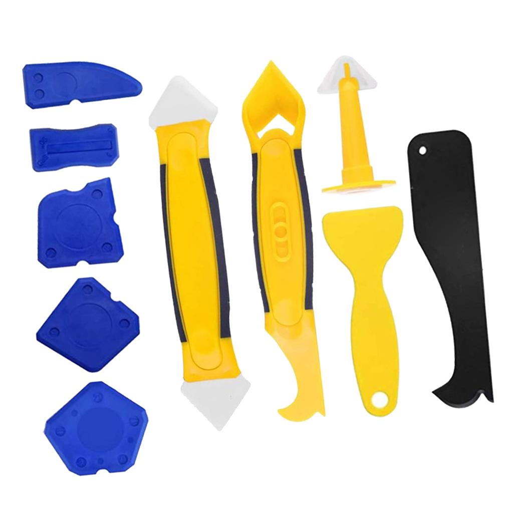 Silicone Sealant Spreader Finishing Tool Kit Caulk Remover and Nozzle 10pcs