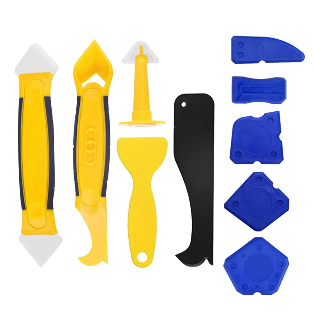 Silicone Sealant Spreader Finishing Tool Kit Caulk Remover and Nozzle 10pcs