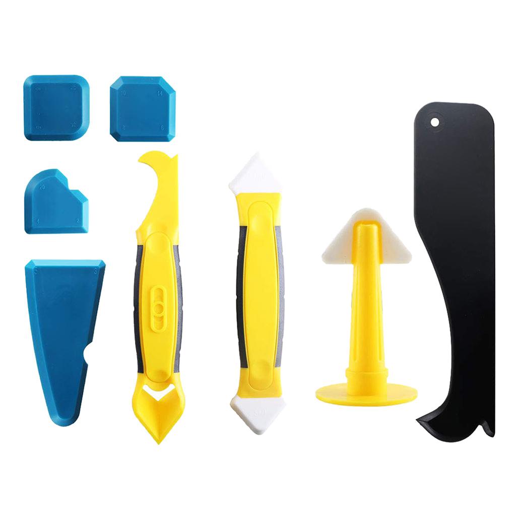 Silicone Sealant Spreader Finishing Tool Kit + Caulk Remover and Nozzle 8pcs