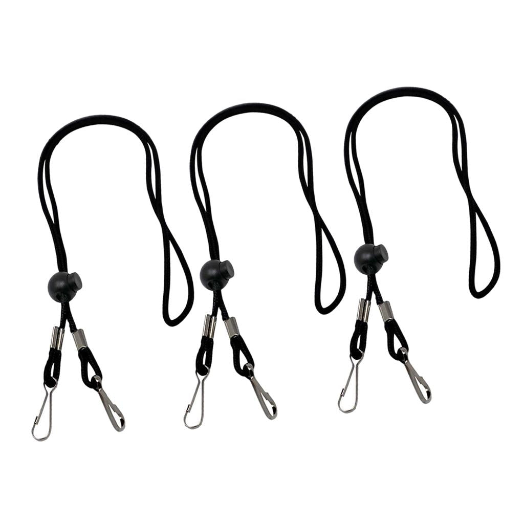 1/3Pcs Adjustable Neck Lanyard Chain Strap Holder Black 3Pcs