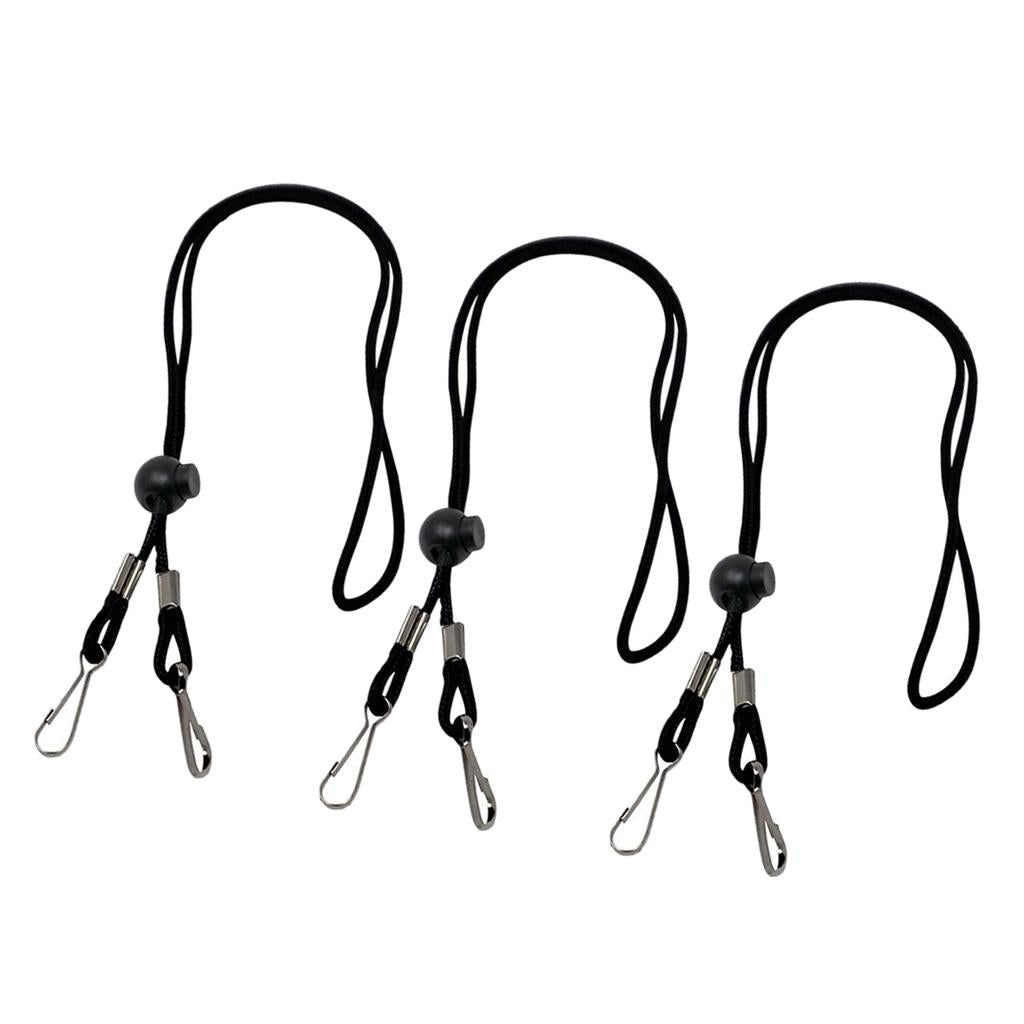 1/3Pcs Adjustable Neck Lanyard Chain Strap Holder Black 3Pcs