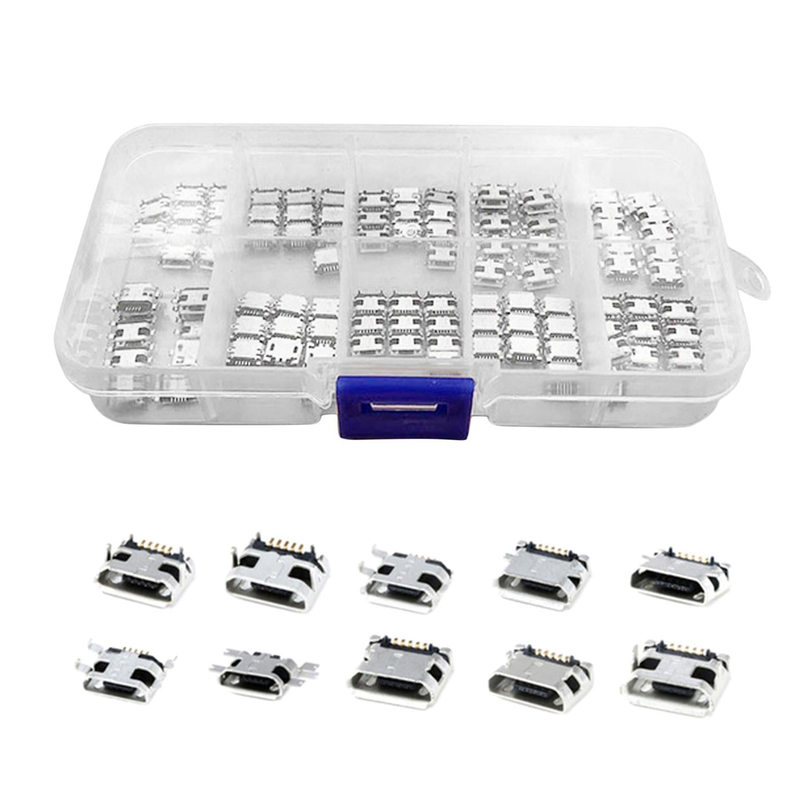 Micro USB 5Pin Female Socket Connector Port 10 models each 5pcs with box