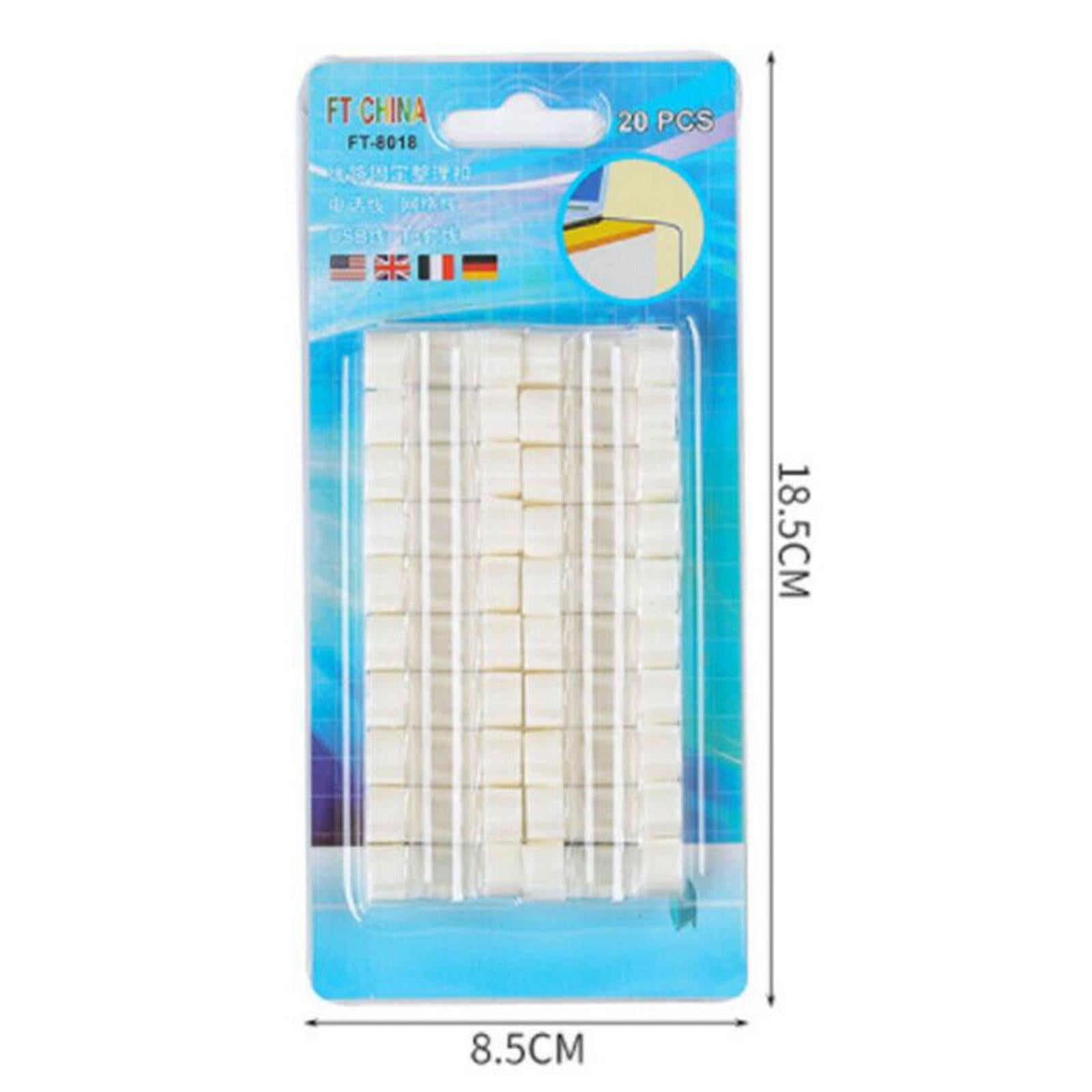 20x Cable Clips Cable Management Organizer Self Adhesive Cord Holder White