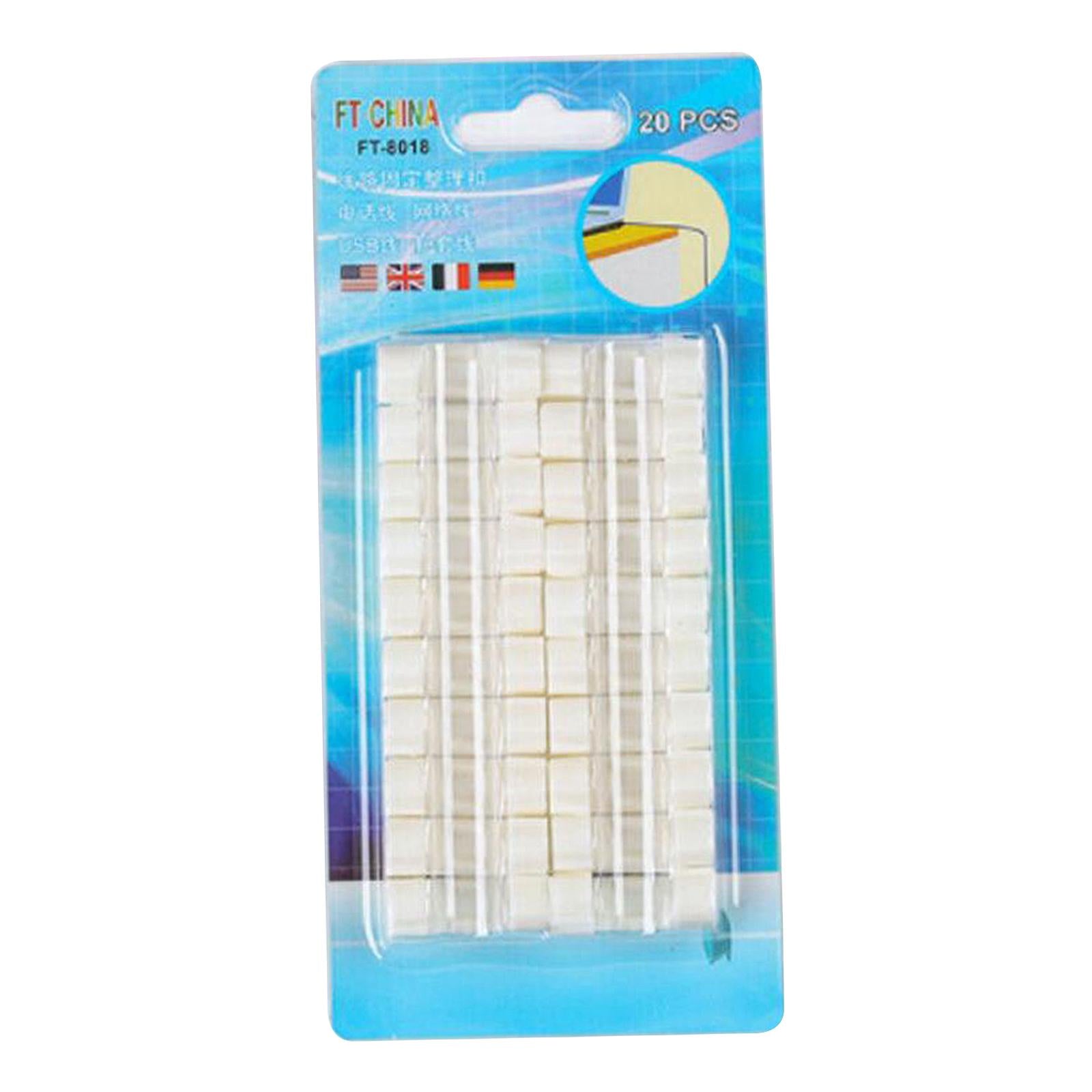 20x Cable Clips Cable Management Organizer Self Adhesive Cord Holder White