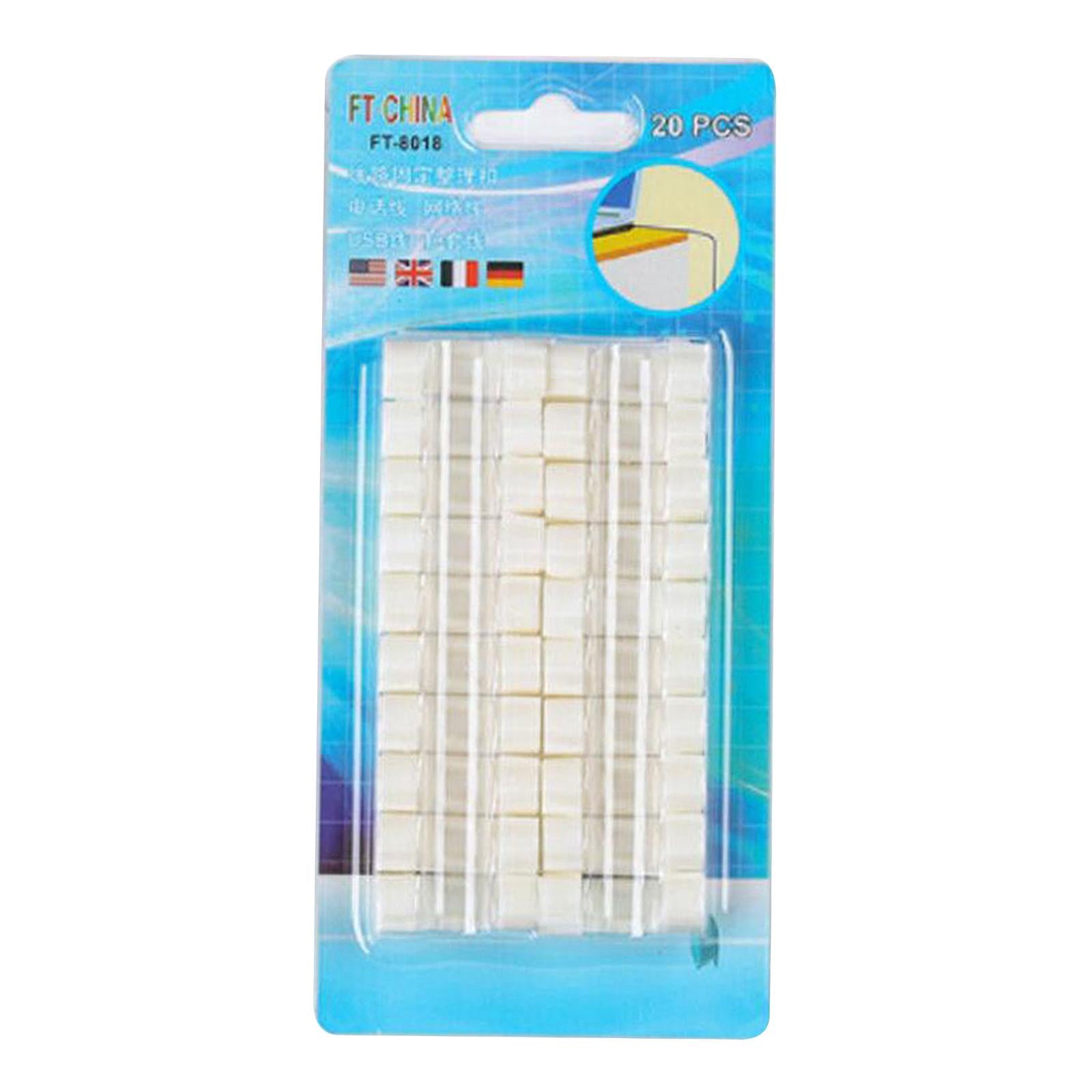 20x Cable Clips Cable Management Organizer Self Adhesive Cord Holder White