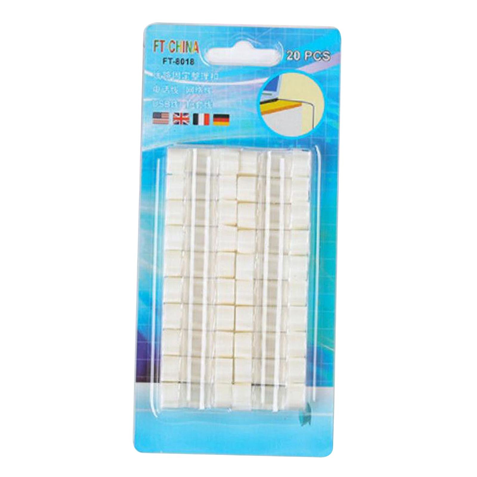 20x Cable Clips Cable Management Organizer Self Adhesive Cord Holder White