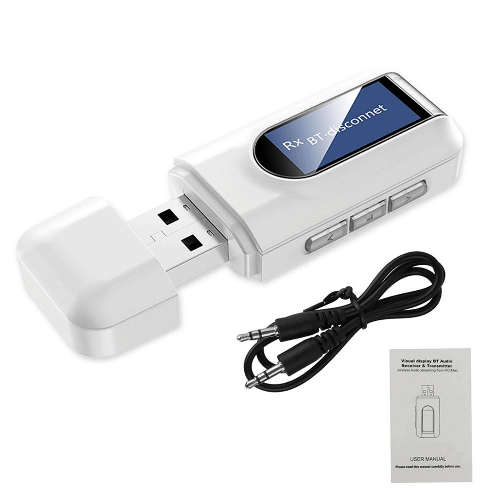 2in1 Portable USB 5.0 Bluetooth Adapter Dongle for PC Laptop TV Sound System
