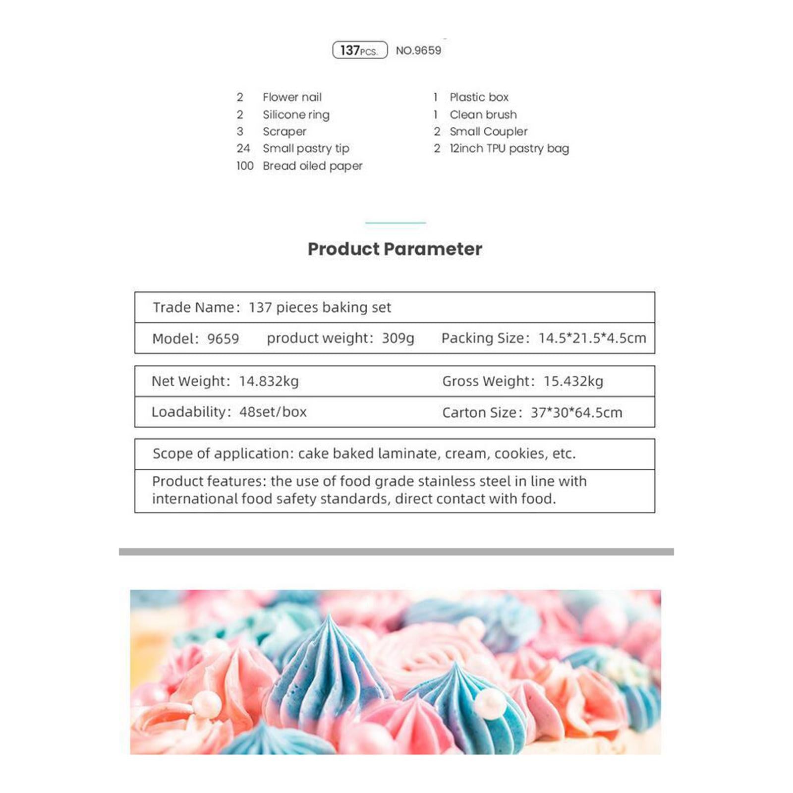 Cake Nozzles Baking Supplies Tips Cake Decorating Tool 137 Pieces Style 2