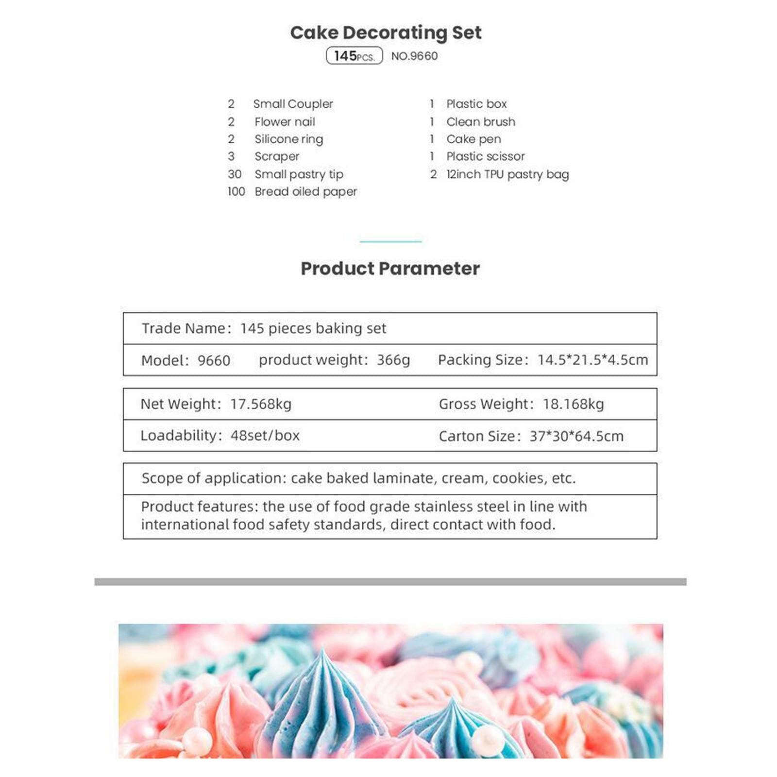 Cake Nozzles Baking Supplies Tips Cake Decorating Tool 145 Pieces Style 3