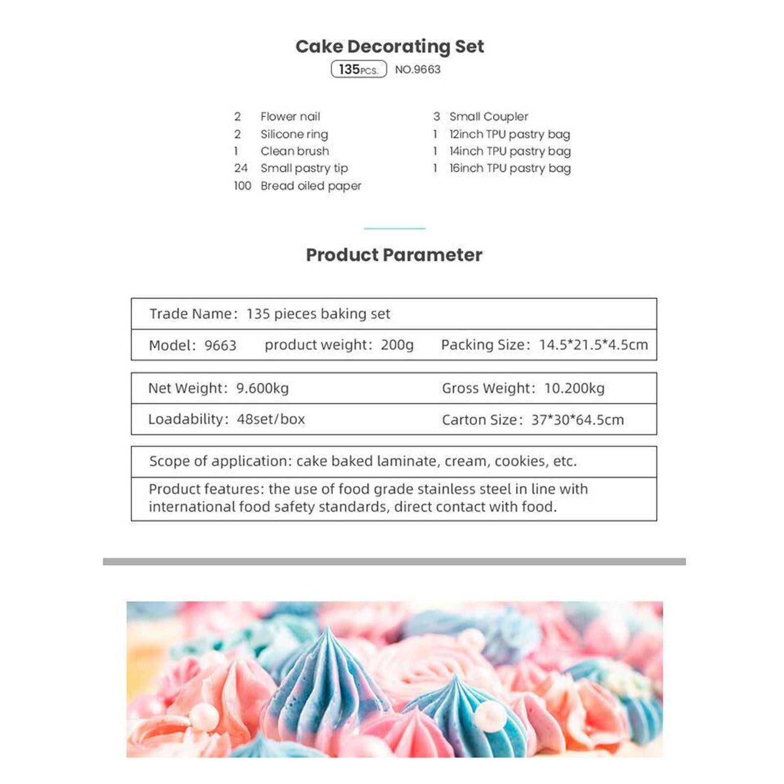 Cake Nozzles Baking Supplies Tips Cake Decorating Tool 135 Pieces Style 6