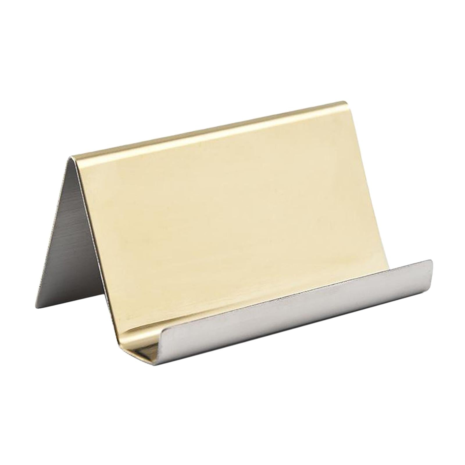 5xBusiness Card Holders Name Stand Collection Rack Organizer Champagne B
