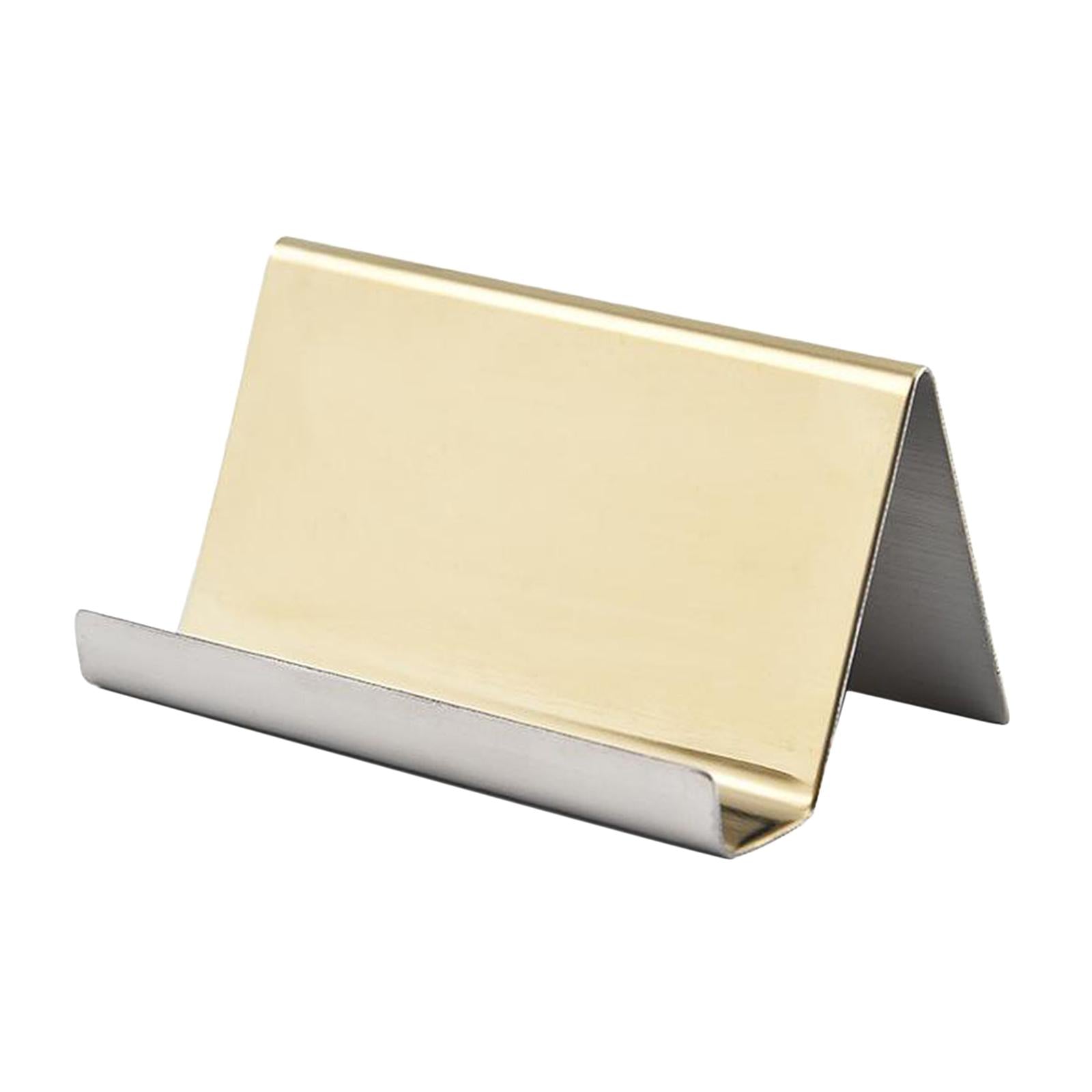 5xBusiness Card Holders Name Stand Collection Rack Organizer Champagne B