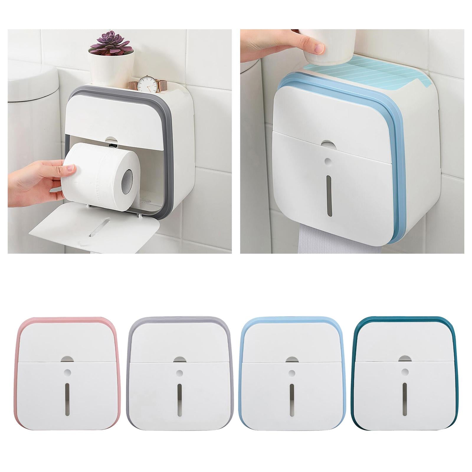 Toilet Paper Holder Bathroom Storage Box Waterproof Tissue Box with Drawer Pink