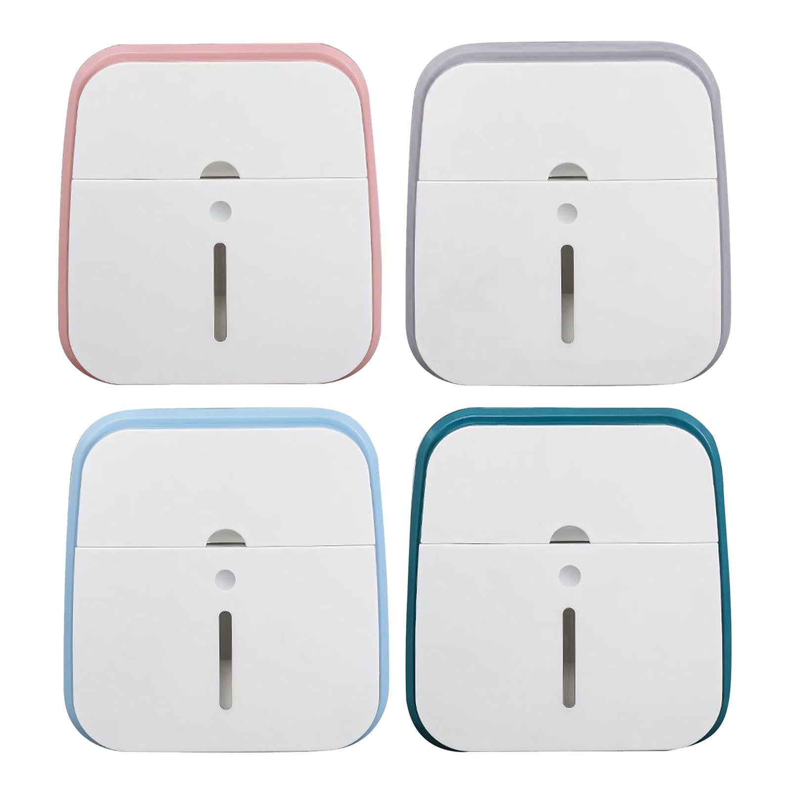 Toilet Paper Holder Bathroom Storage Box Waterproof Tissue Box with Drawer Pink