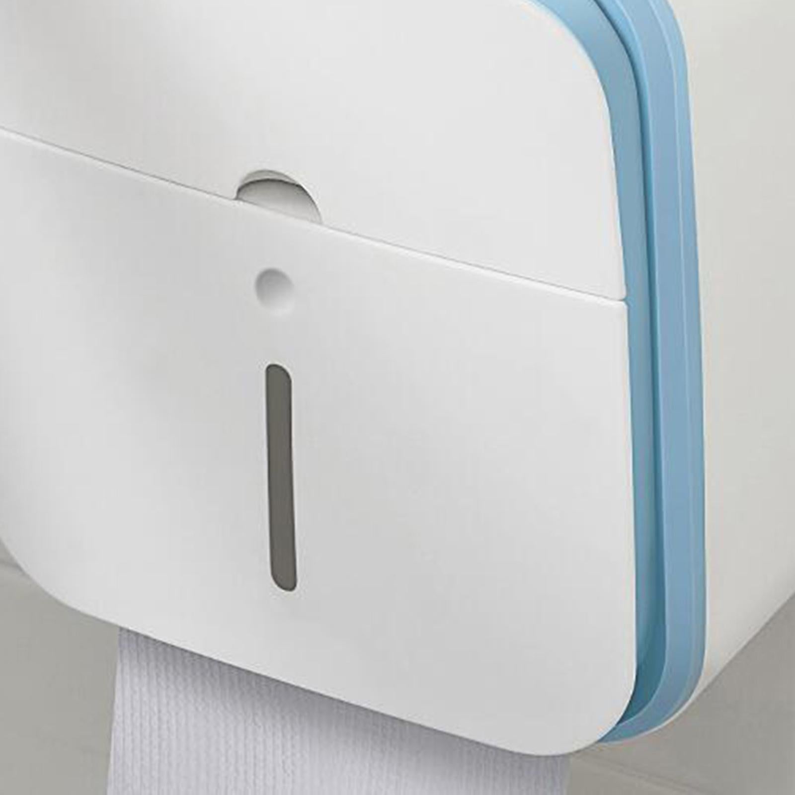 Toilet Paper Holder Bathroom Storage Box Waterproof Tissue Box with Drawer Blue