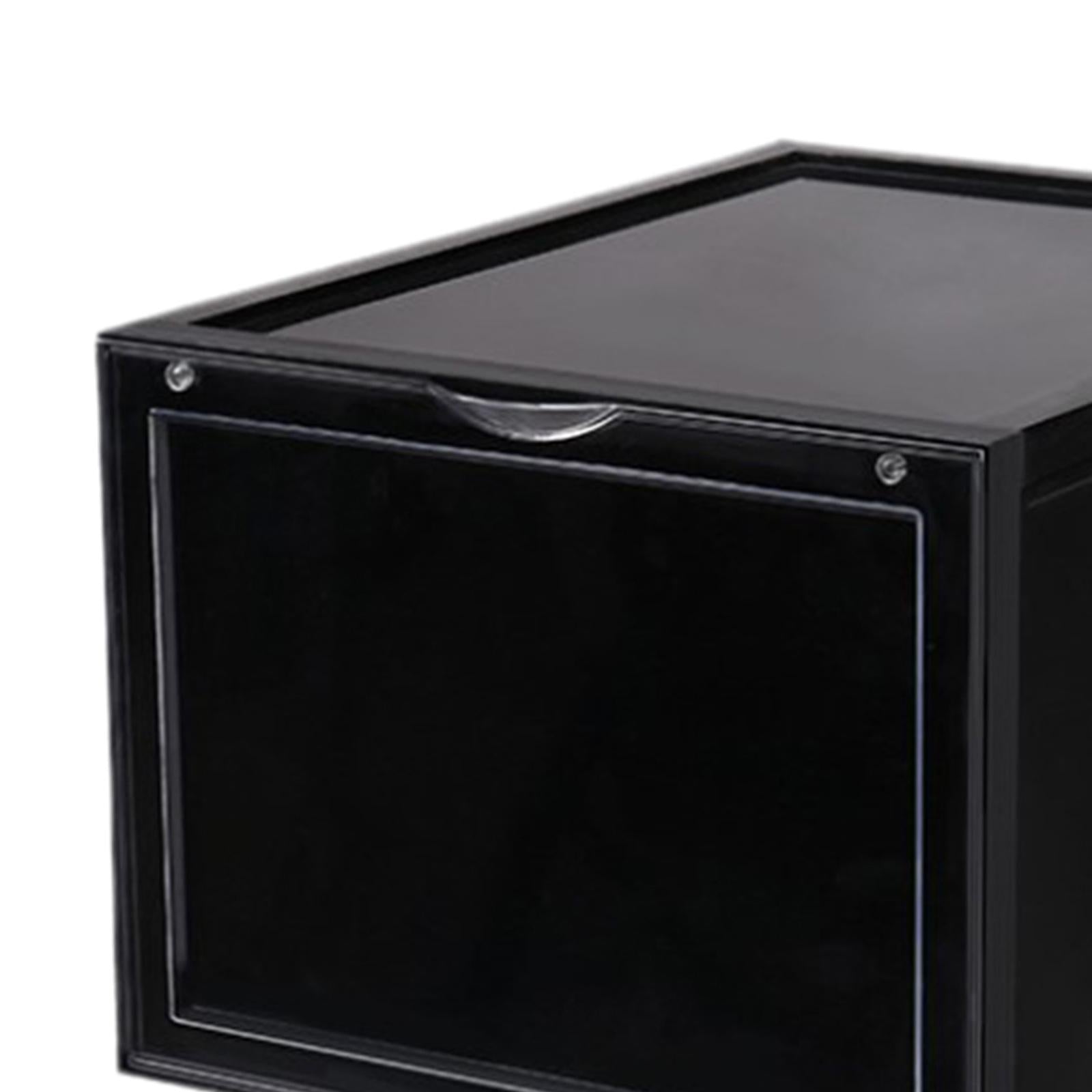 Strong Plastic Stackable Storage Box Boxes Containers Home Organizer Black