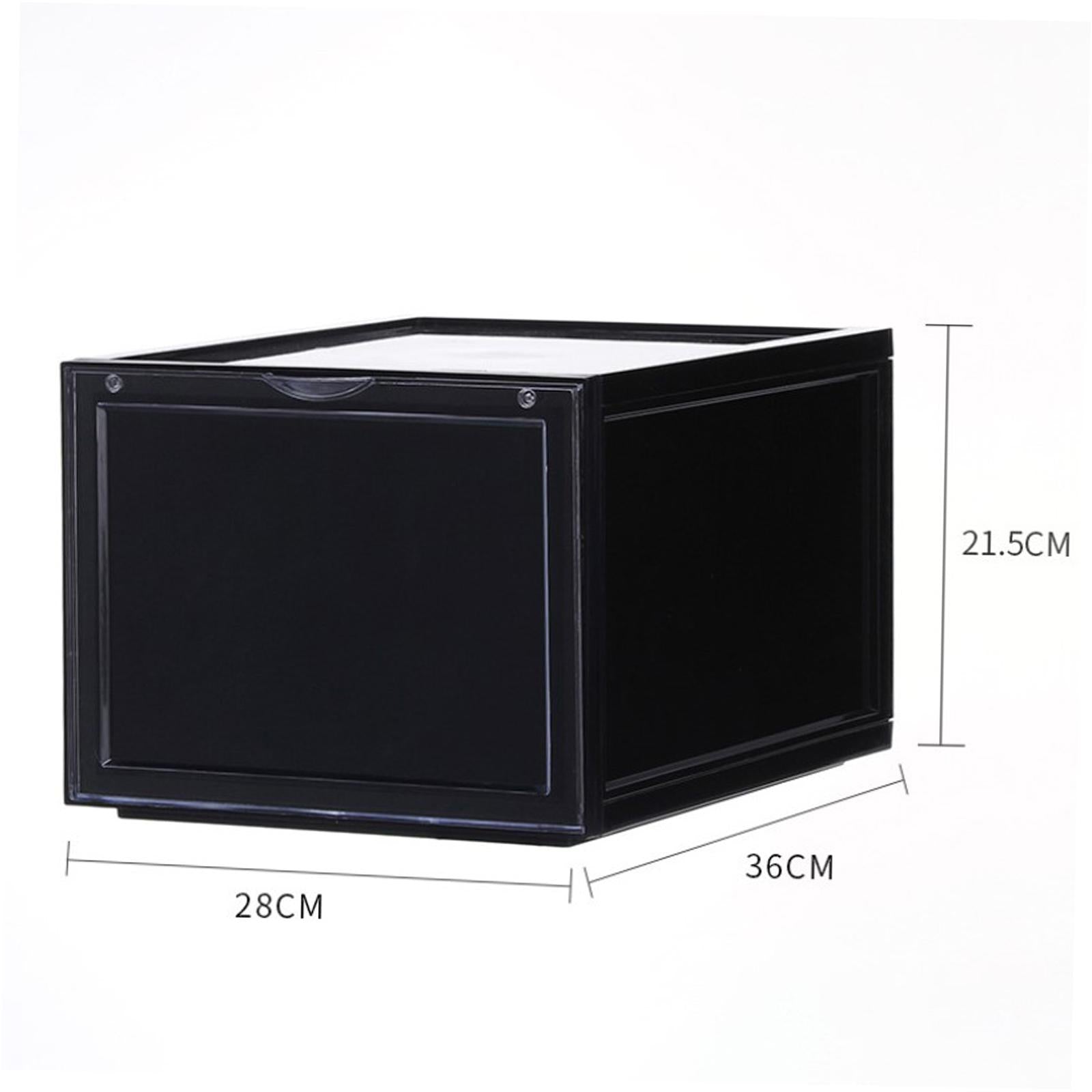 Strong Plastic Stackable Storage Box Boxes Containers Home Organizer Black