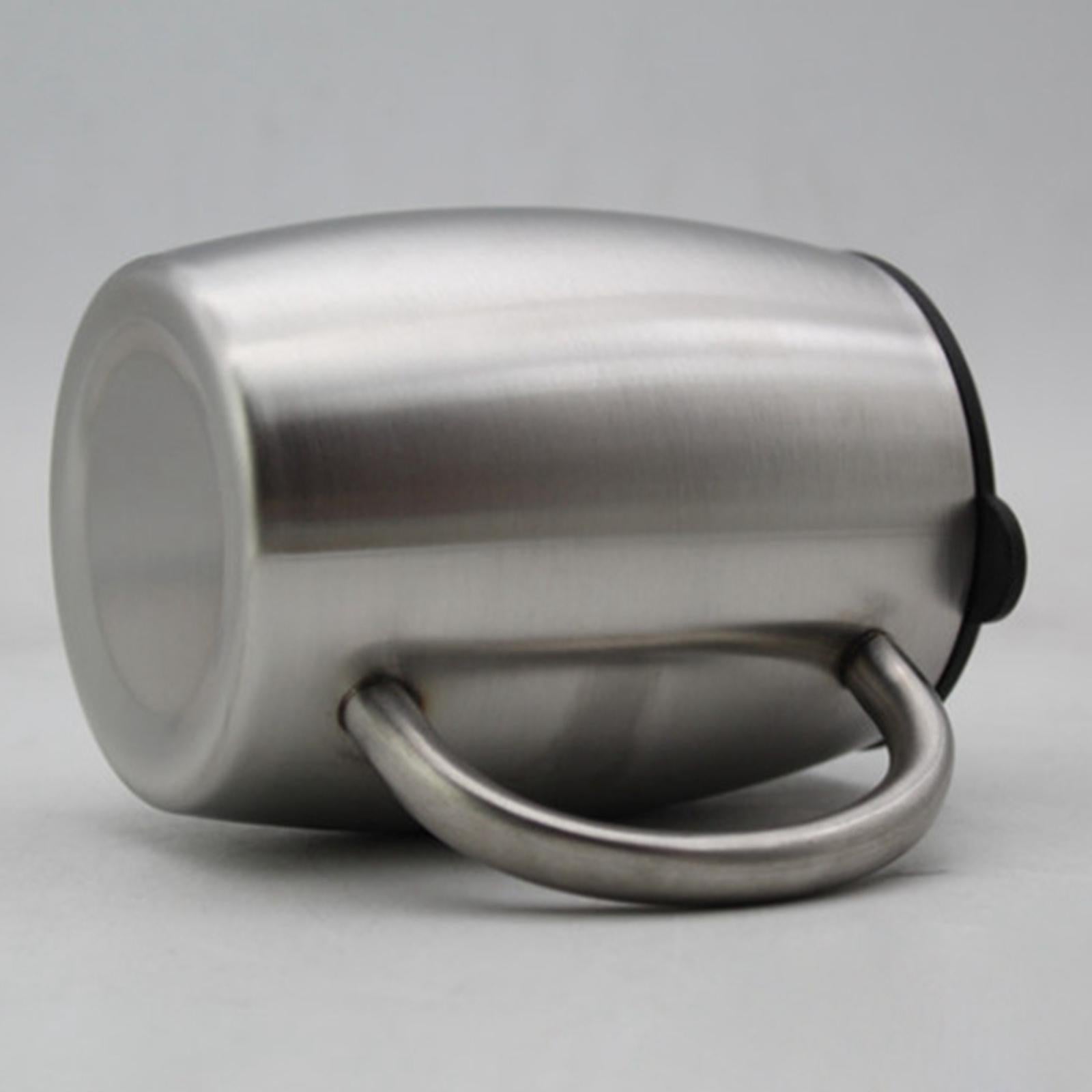 Stainless Metal Coffee Mug Double Wall Insulated Cup Tough Shatterproof