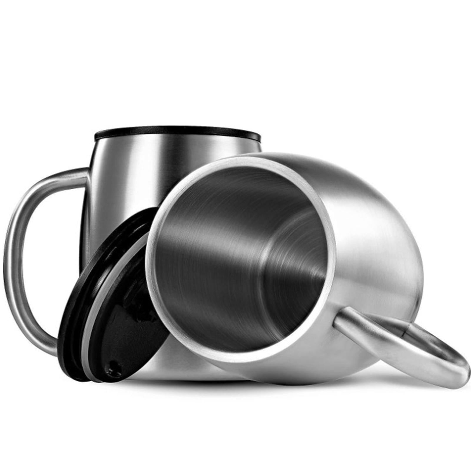 Stainless Metal Coffee Mug Double Wall Insulated Cup Tough Shatterproof