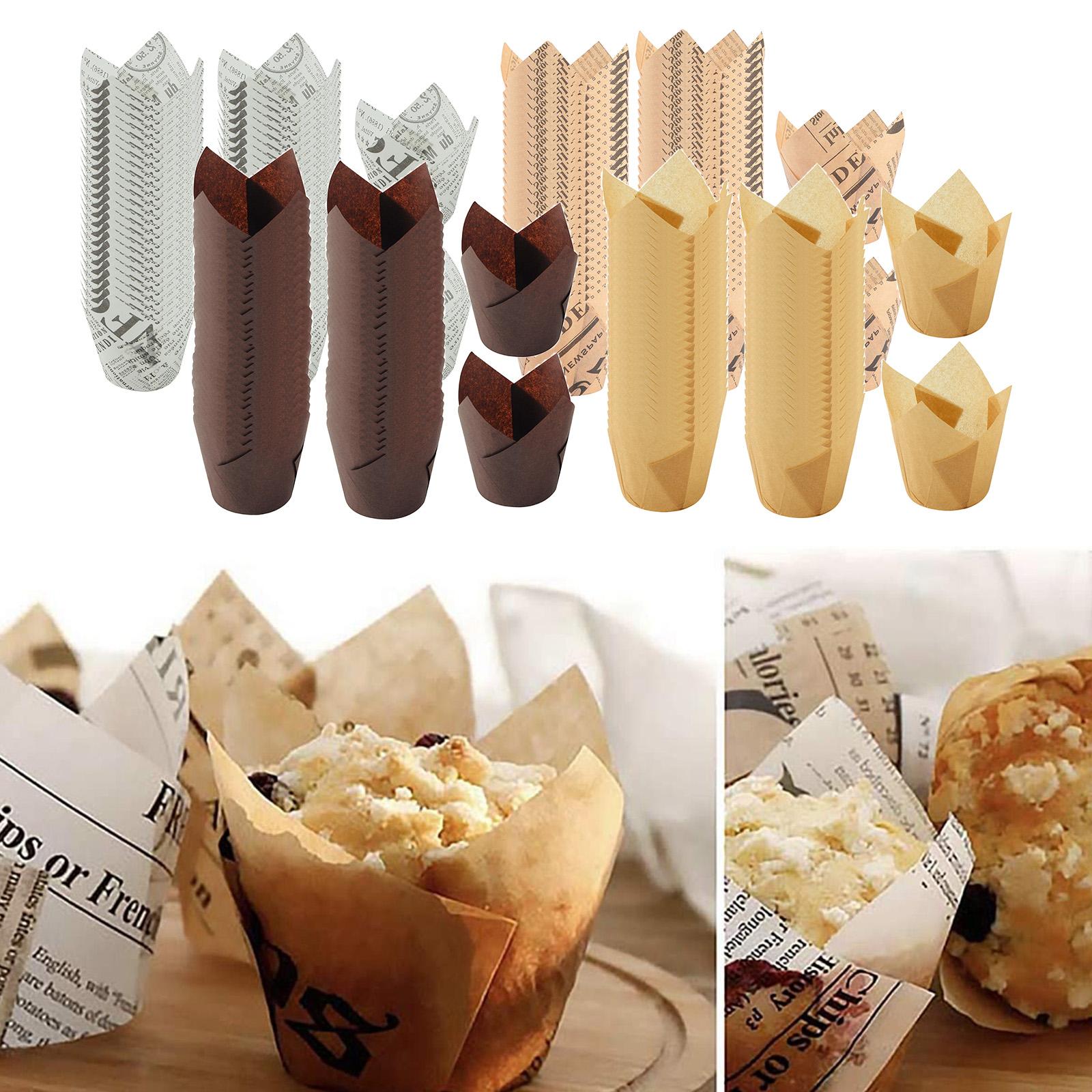 50x Cupcake Bake Muffin Liner Wrappers Chocolate Cups Holders Dark Coffee