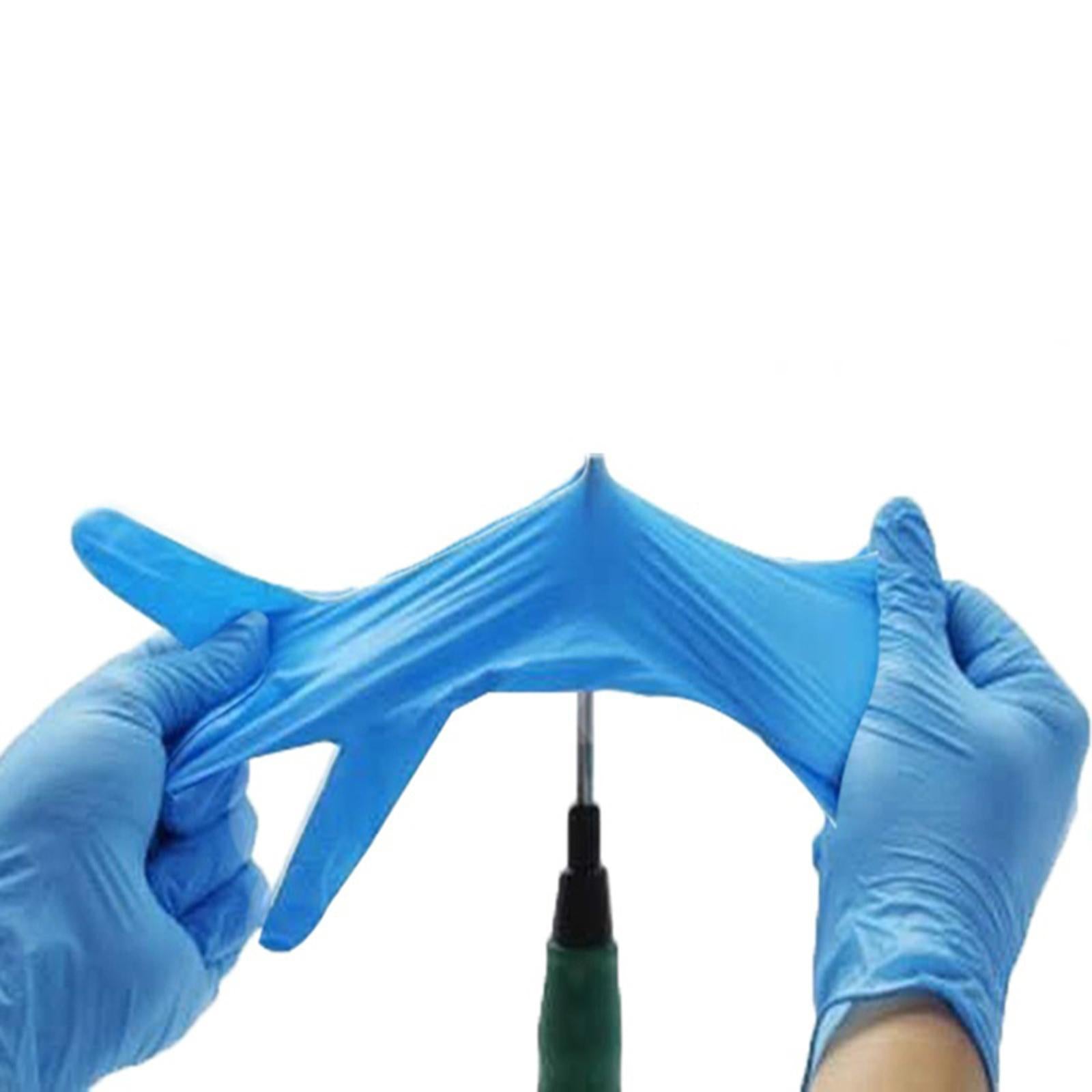 4x10Pcs Strong Nitrile Gloves Powder Free Pet Care Protective Gloves Blue XL