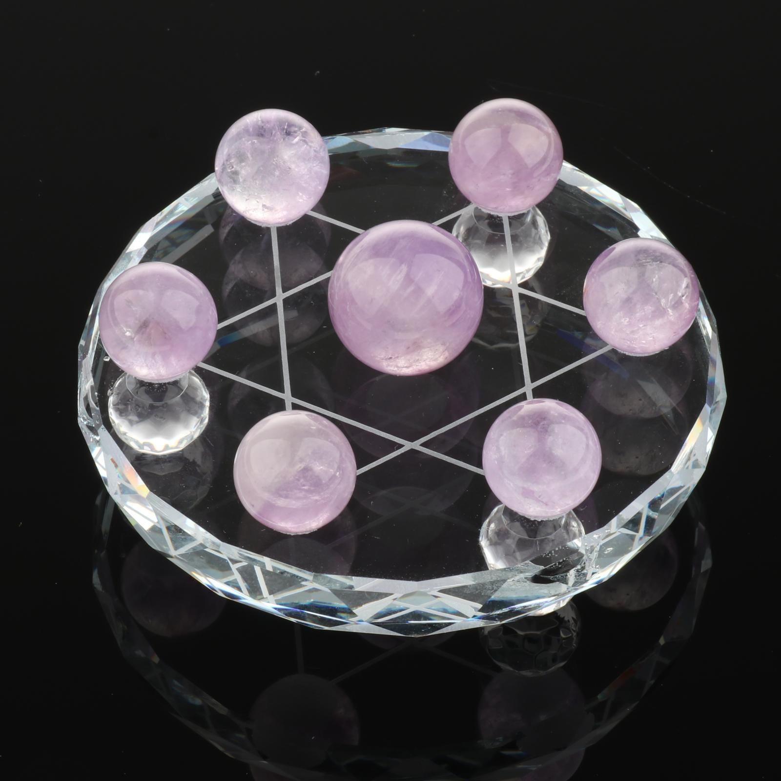 Natural Quartz Gemstone Sphere Crystal Reiki Ball Stones Set Amethyst