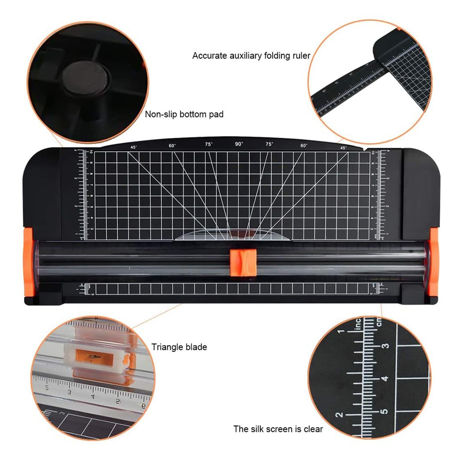 A4 Paper Trimmer with Side Ruler with Security Blade Tool for Cut  White