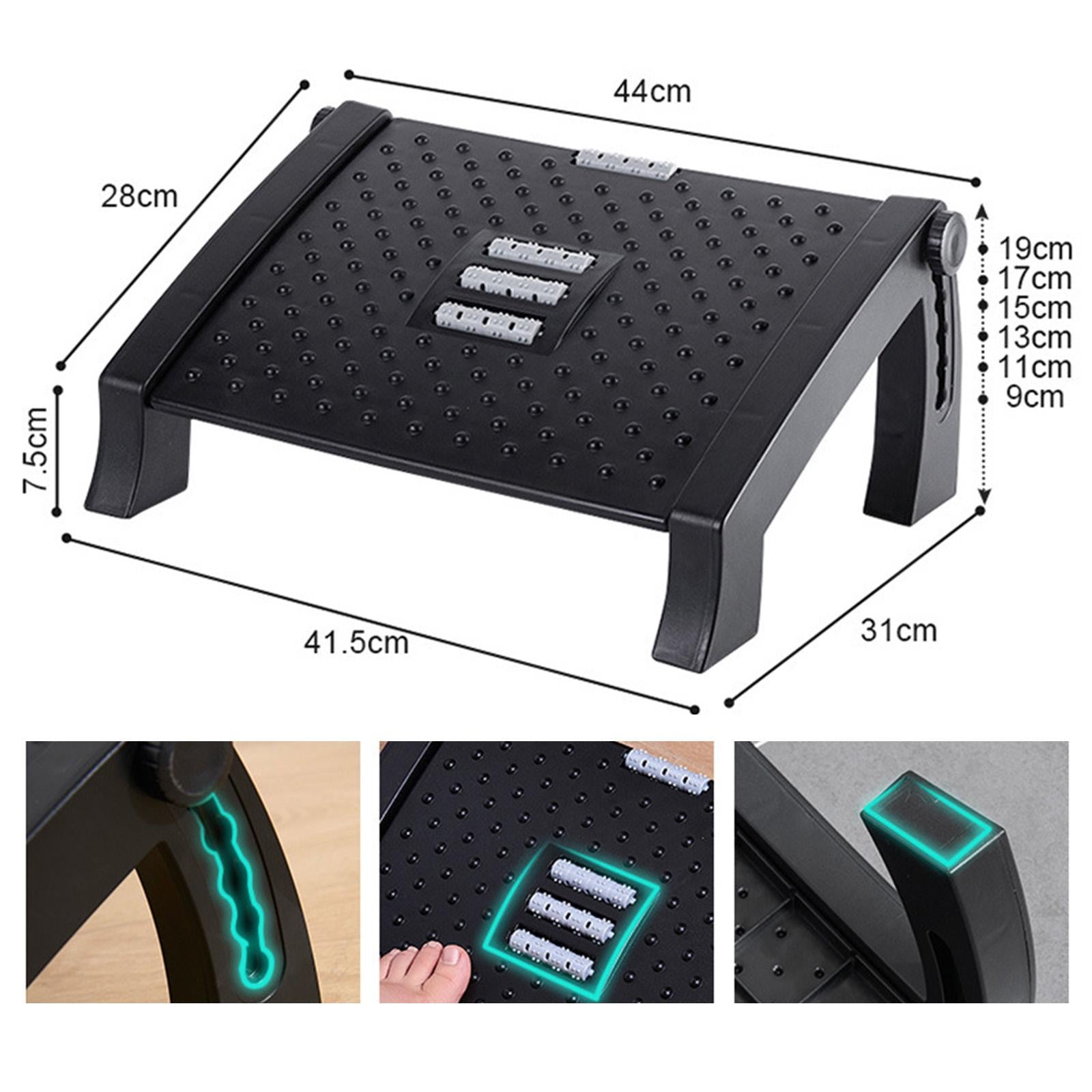 Foot Rest Office Ergonomic Under Desk - Adjustable Height Angle - Footrest