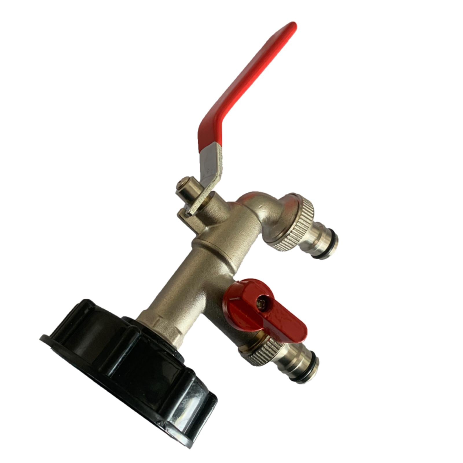 IBC Tank Adapter S60X6 Connector 1/2" Brass Valve Tap with Two Outlets