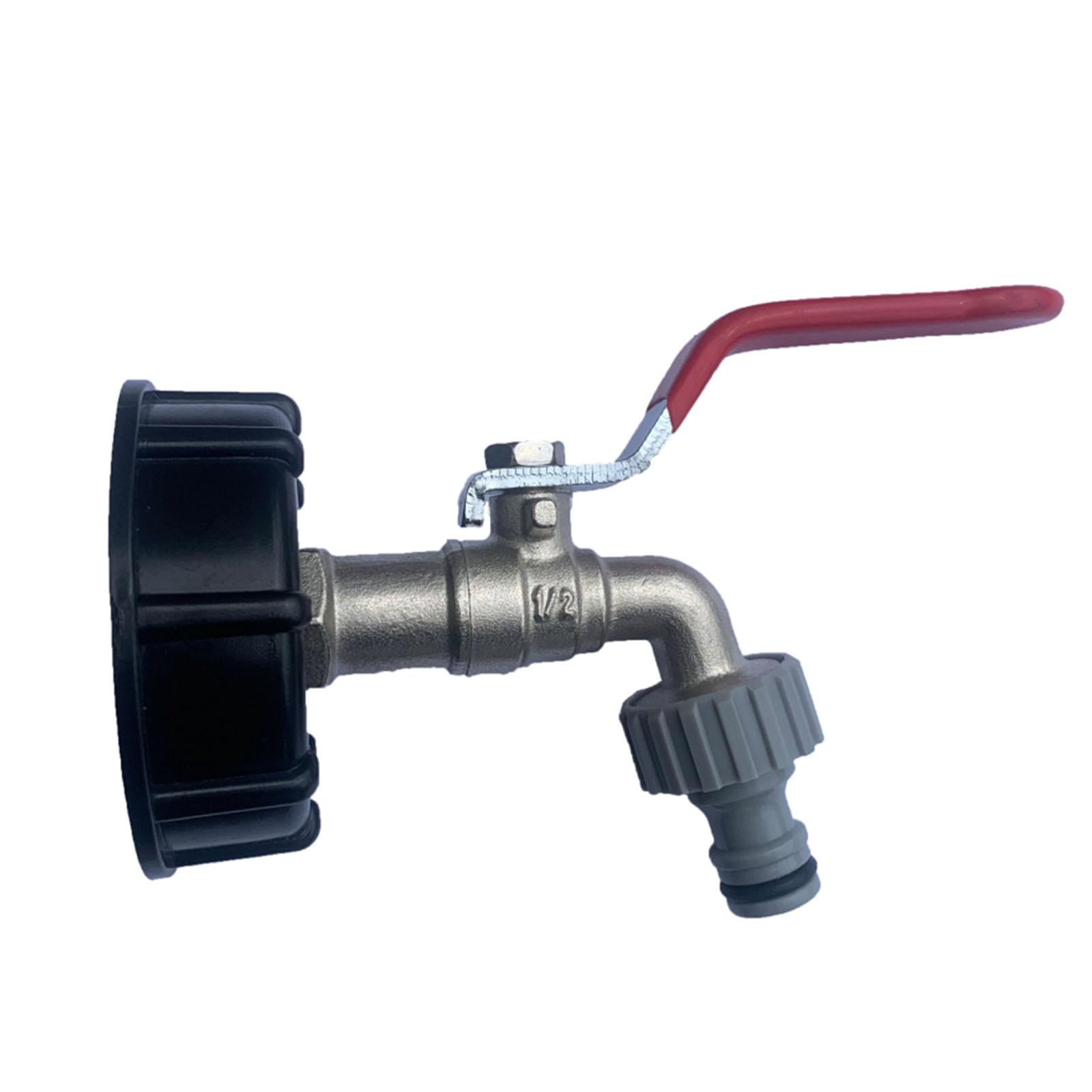 IBC Tank Adapter S60X6 1/2" Garden Hose Valve Faucet with Plastic Outlet