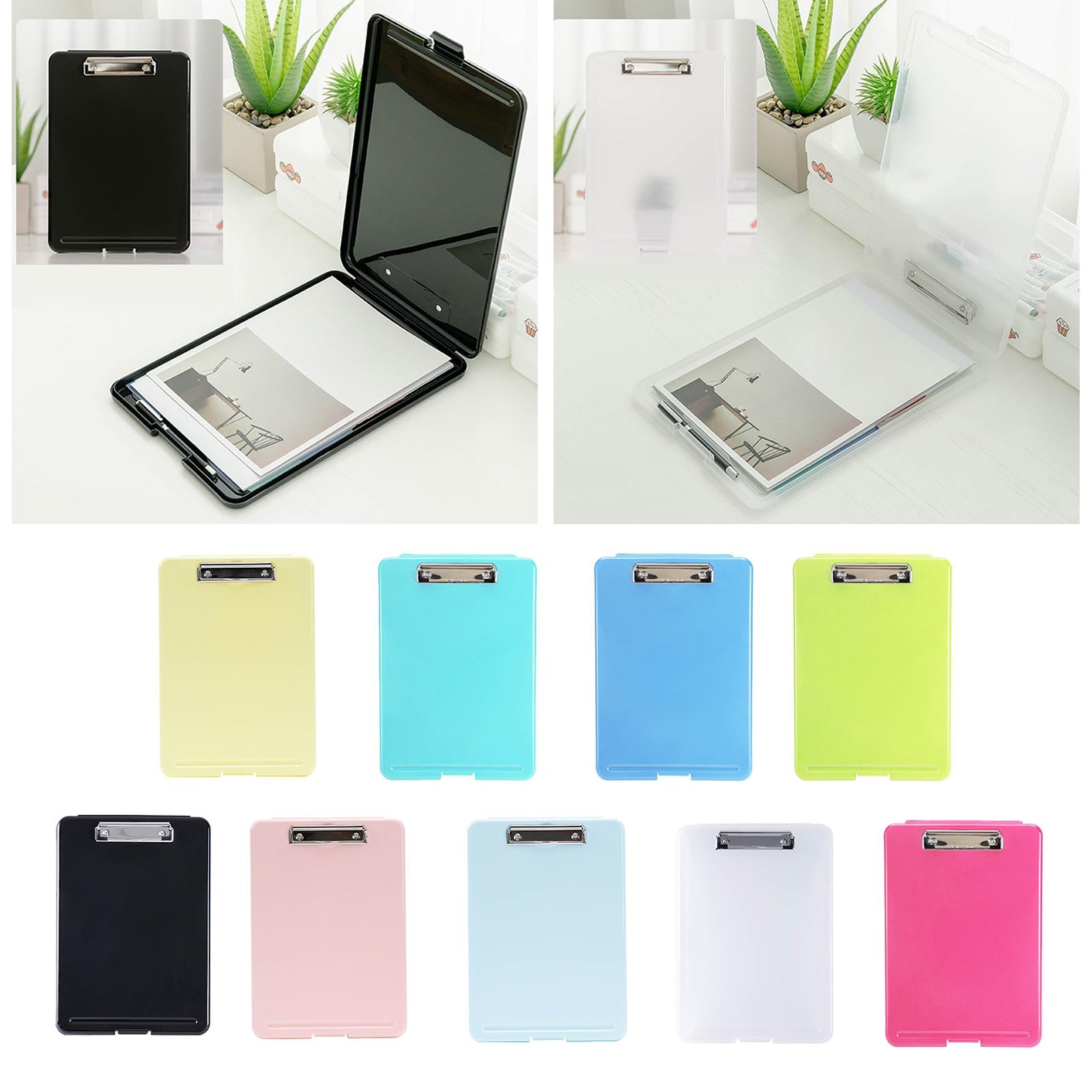 Plastic A4 File Box Document Folder Writing Pad Box Organizer Supply Black