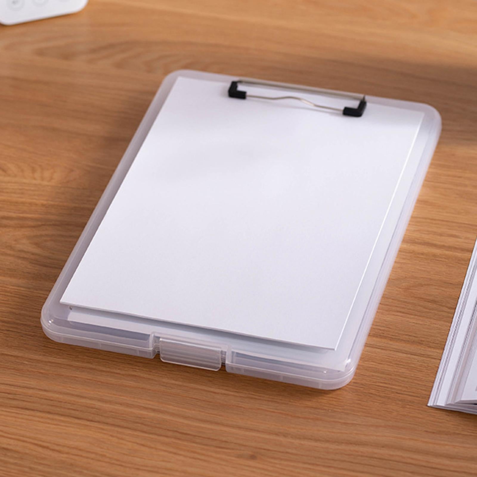 Plastic A4 File Box Document Folder Writing Pad Box Organizer Supply Clear
