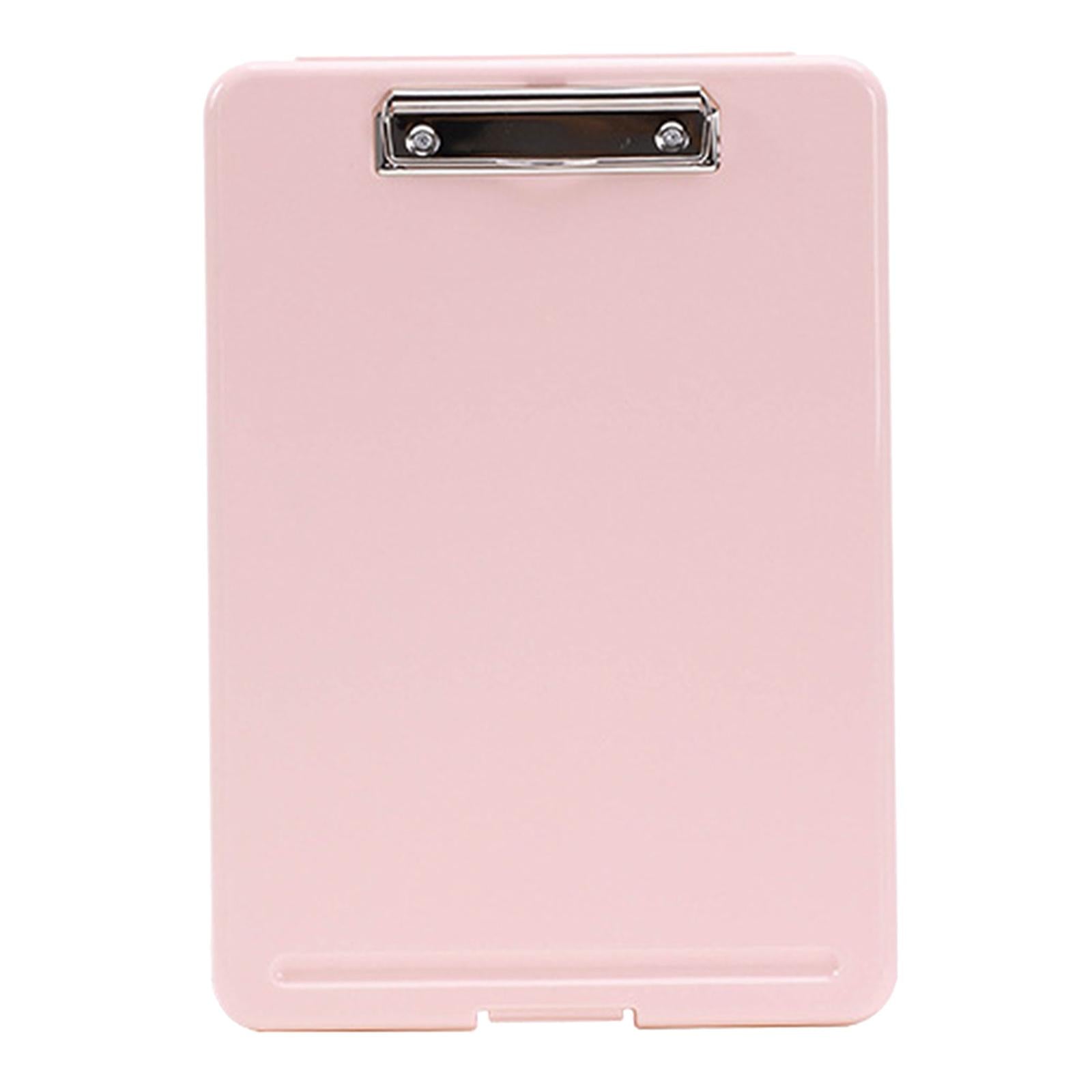 Plastic A4 File Box Document Folder Writing Pad Box Organizer Supply Pink