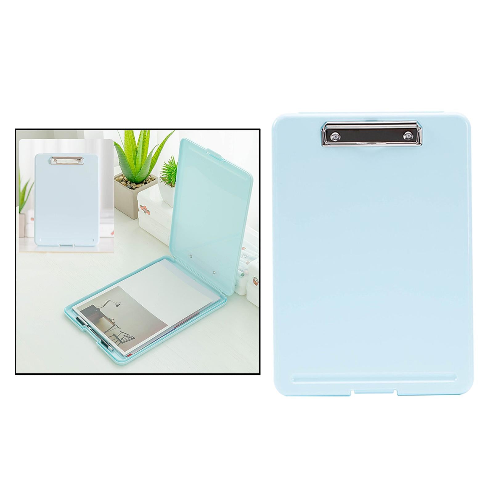 Plastic A4 File Box Document Folder Writing Pad Box Organizer Supply Blue C